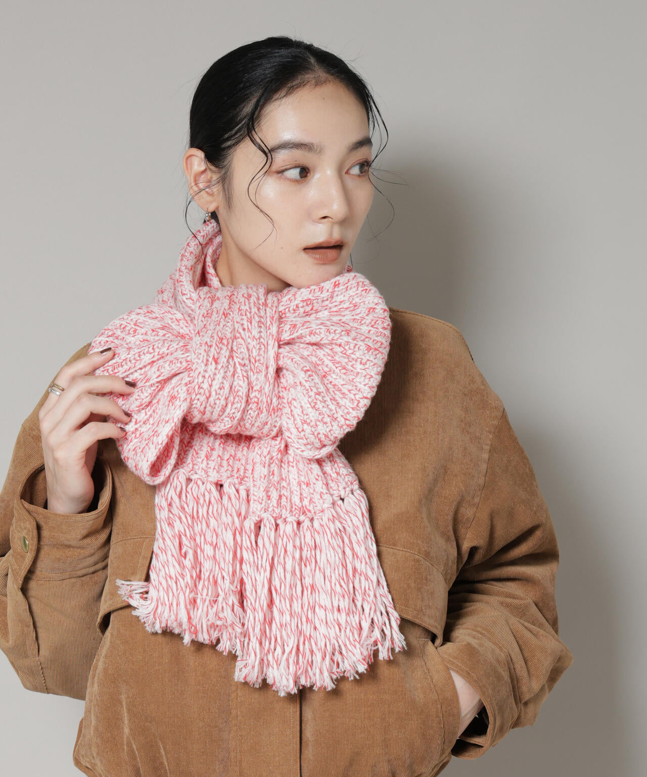 ミックスカラーニットストール