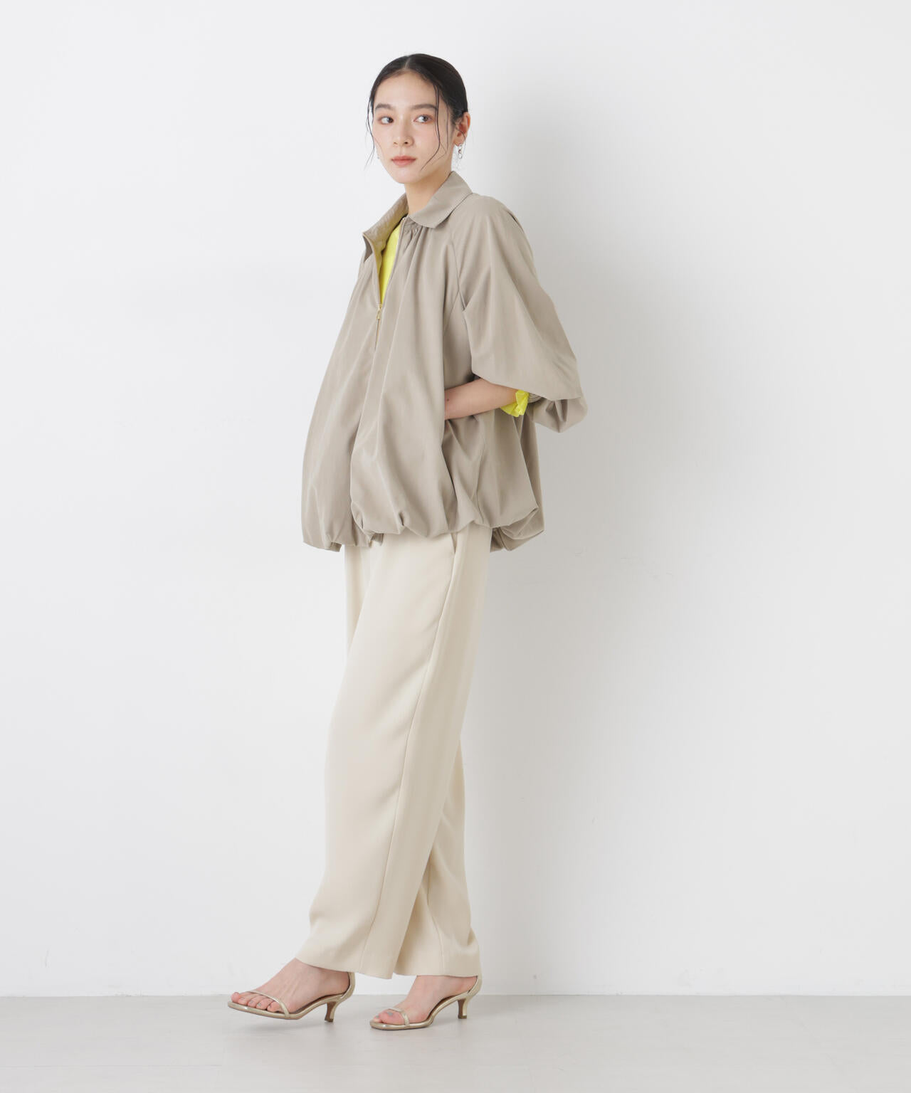 ライトスエードギャザーバルーンブルゾン