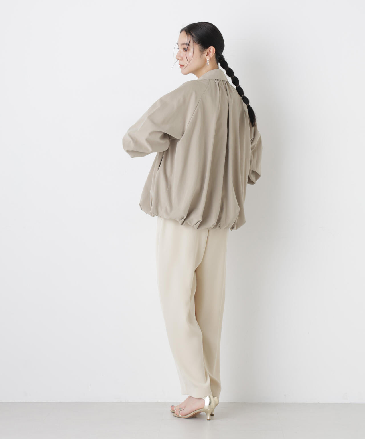 ライトスエードギャザーバルーンブルゾン