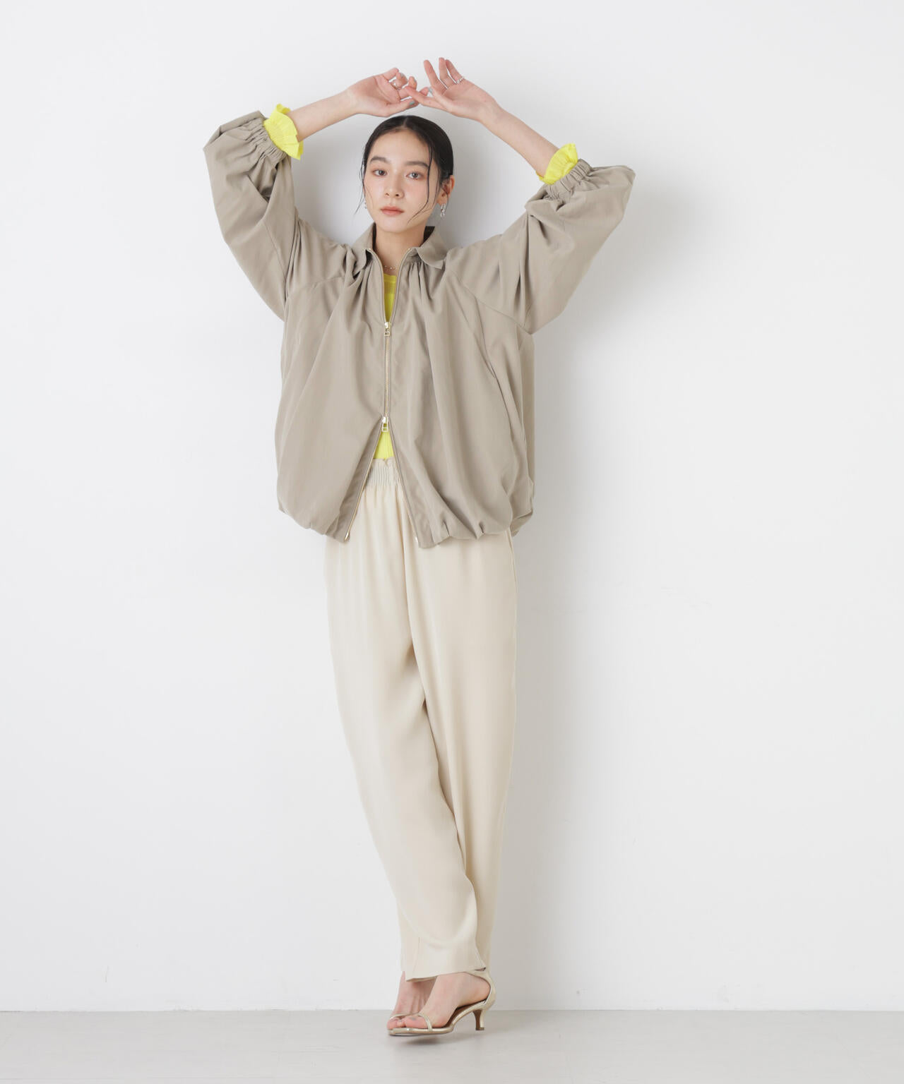 ライトスエードギャザーバルーンブルゾン