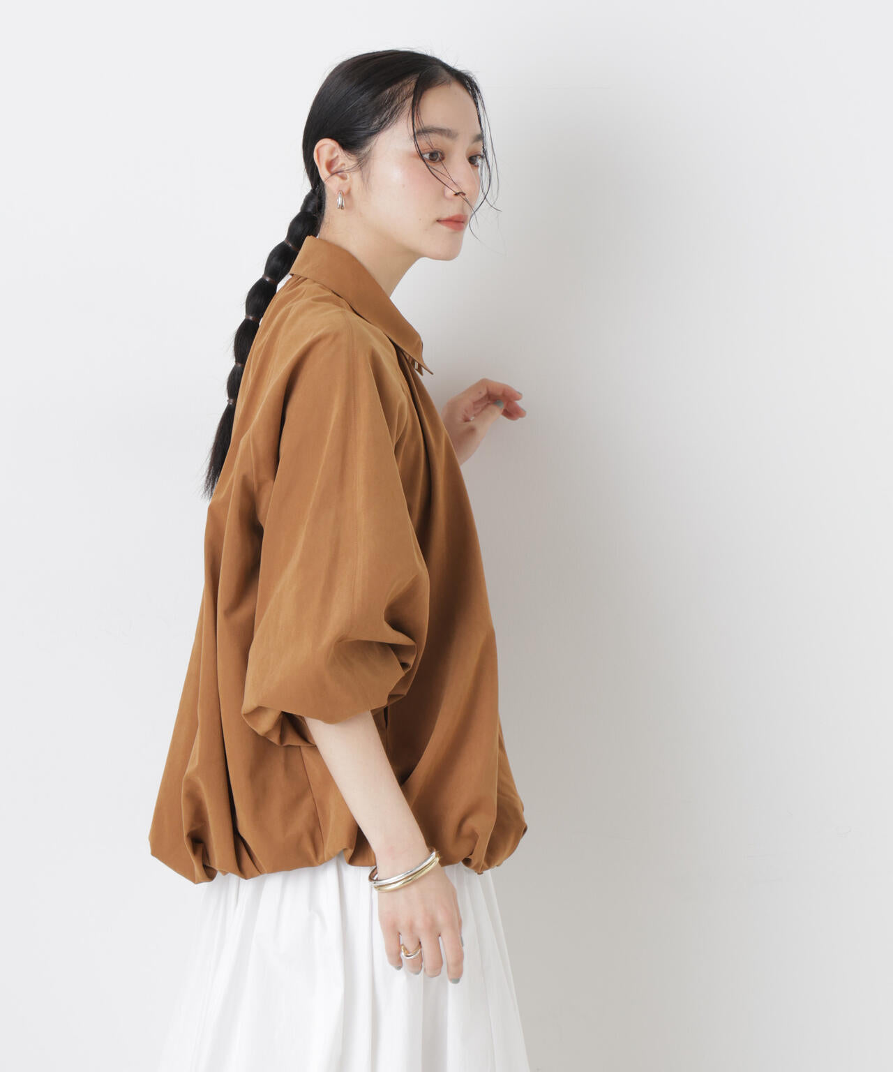 ライトスエードギャザーバルーンブルゾン