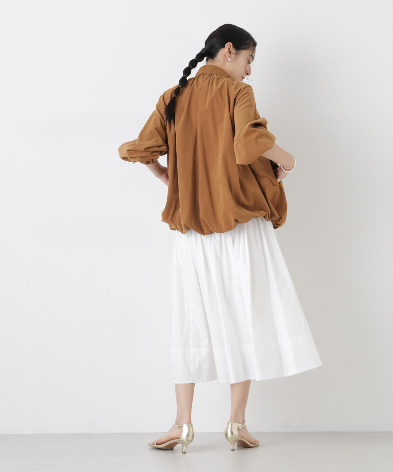 ライトスエードギャザーバルーンブルゾン