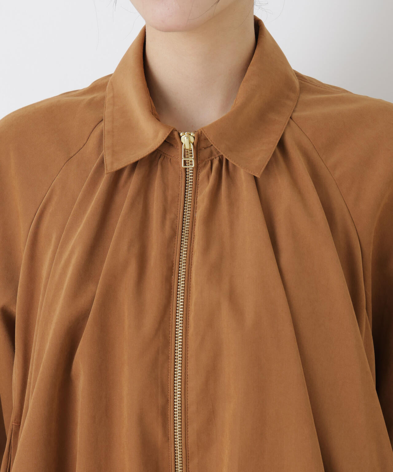 ライトスエードギャザーバルーンブルゾン