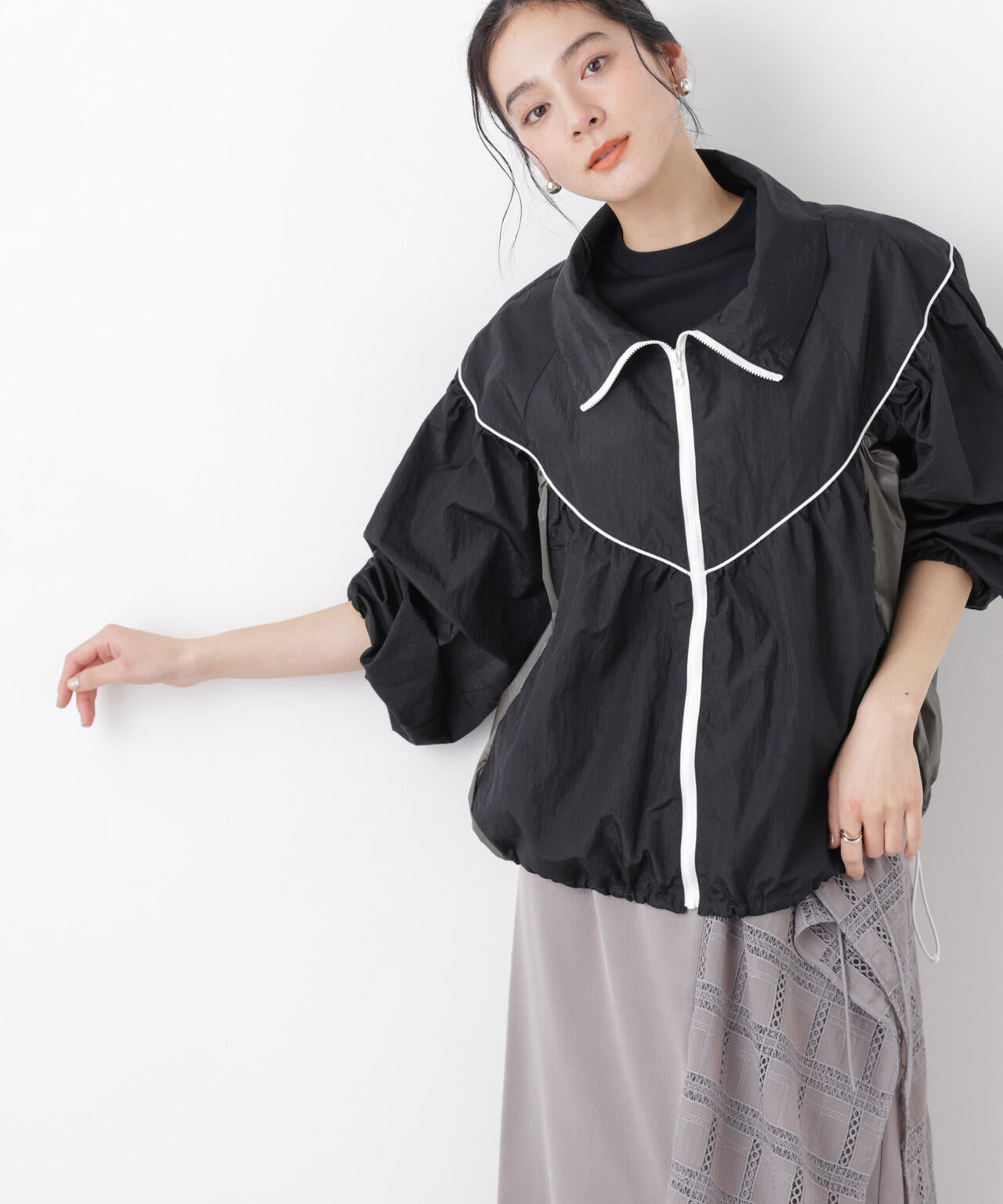 シアーライトギャザーブルゾン