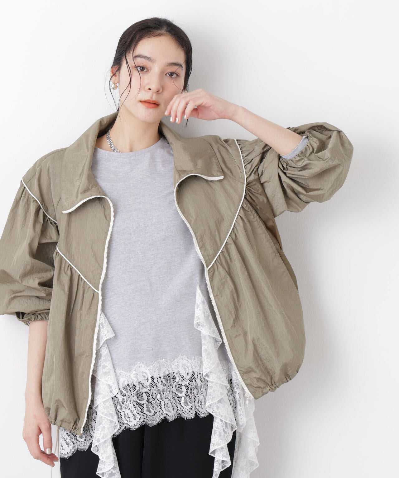 シアーライトギャザーブルゾン