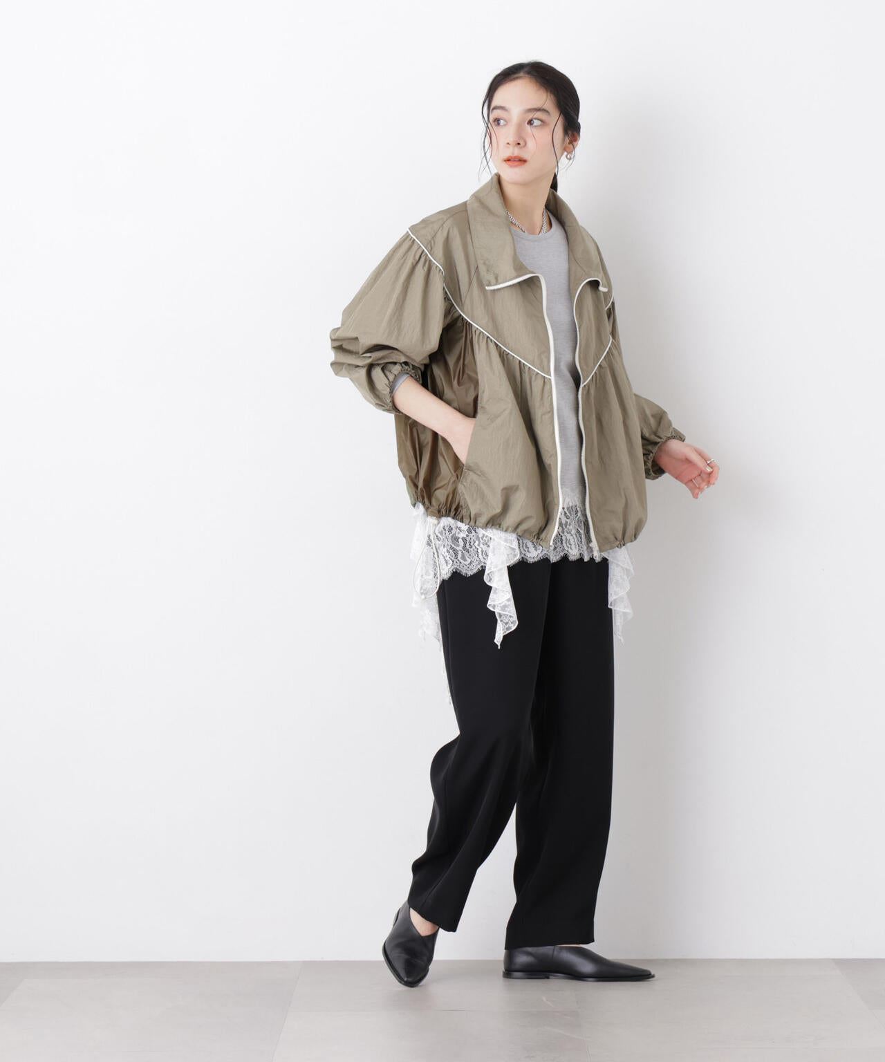 シアーライトギャザーブルゾン