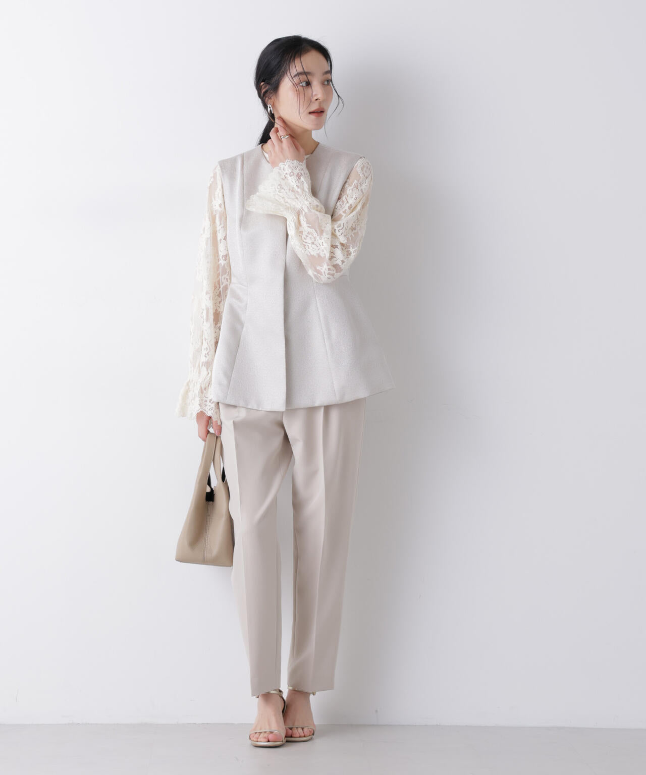 ジャガードペプラムジレ(セットアップ可)