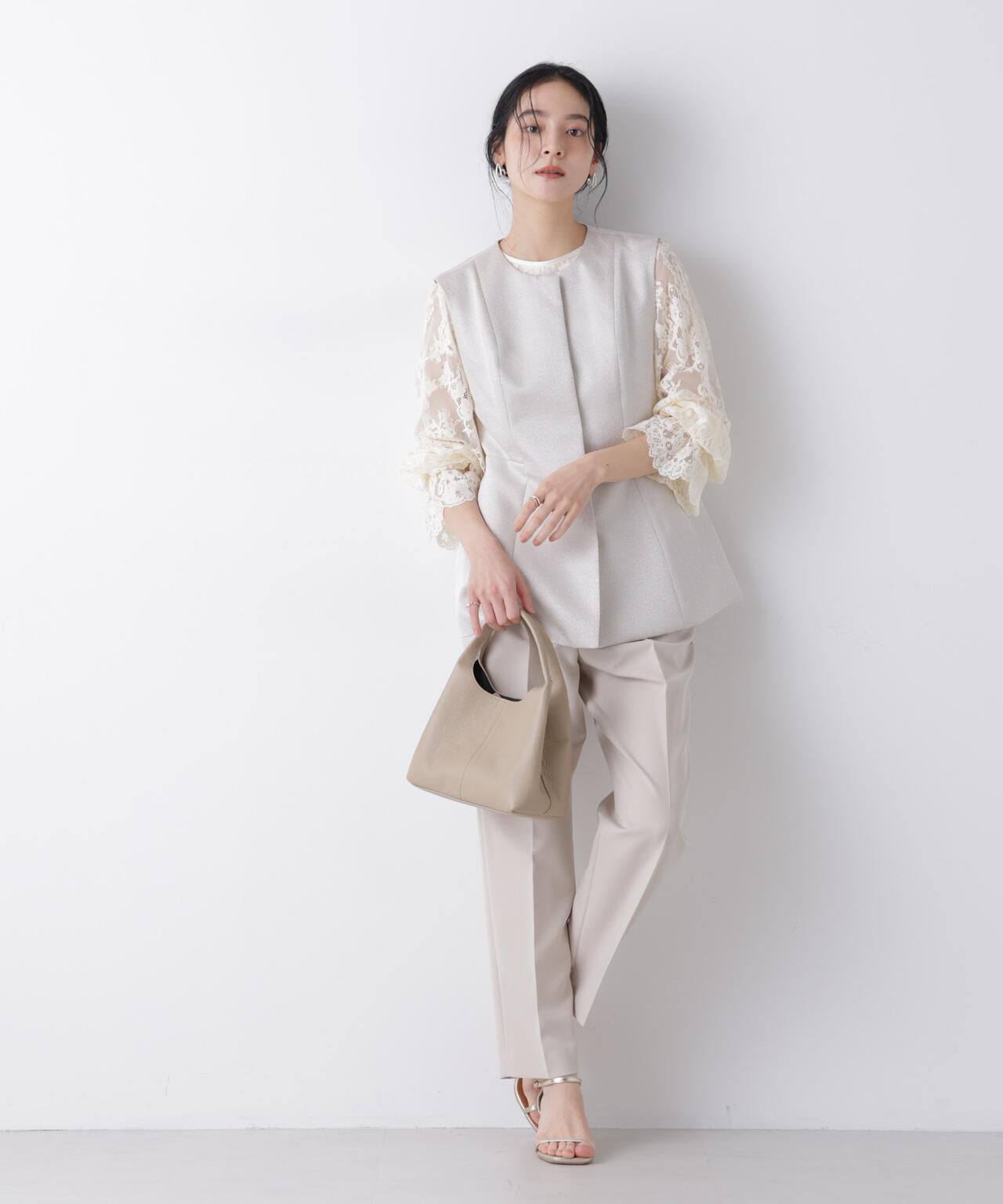 ジャガードペプラムジレ(セットアップ可)