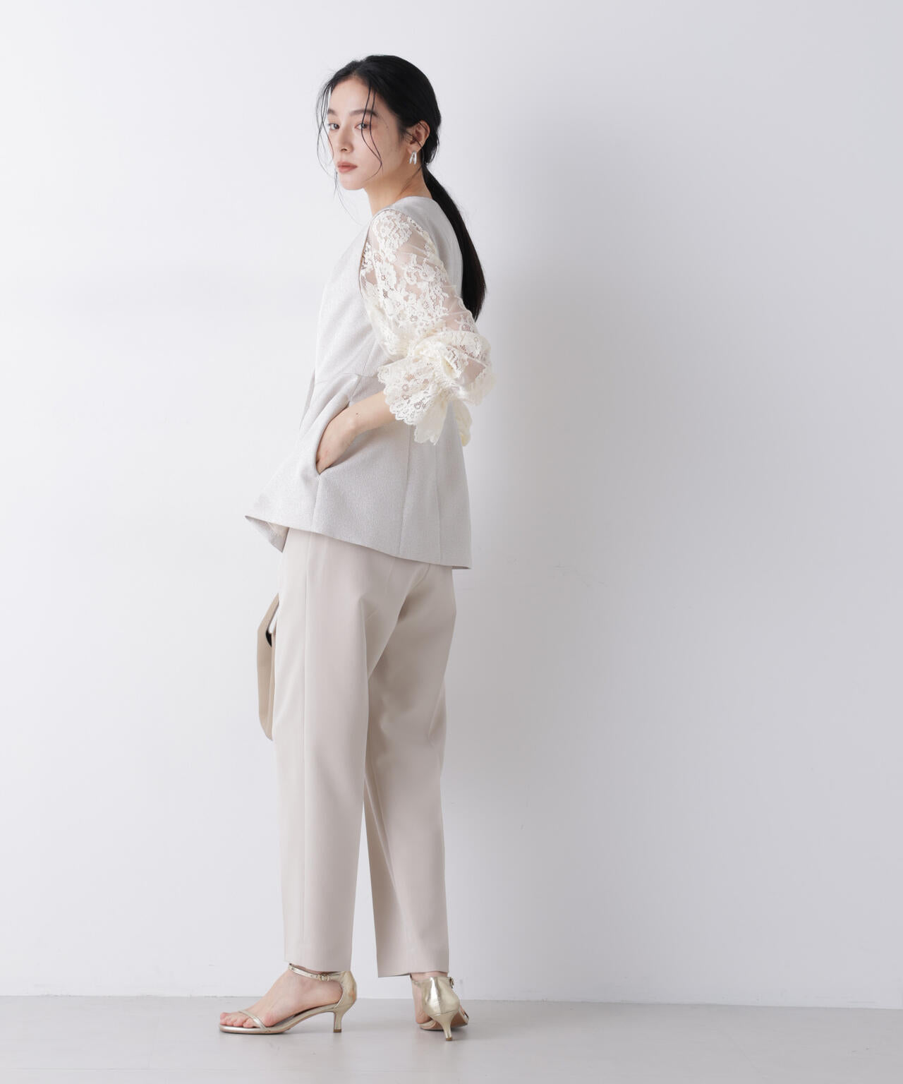 ジャガードペプラムジレ(セットアップ可)