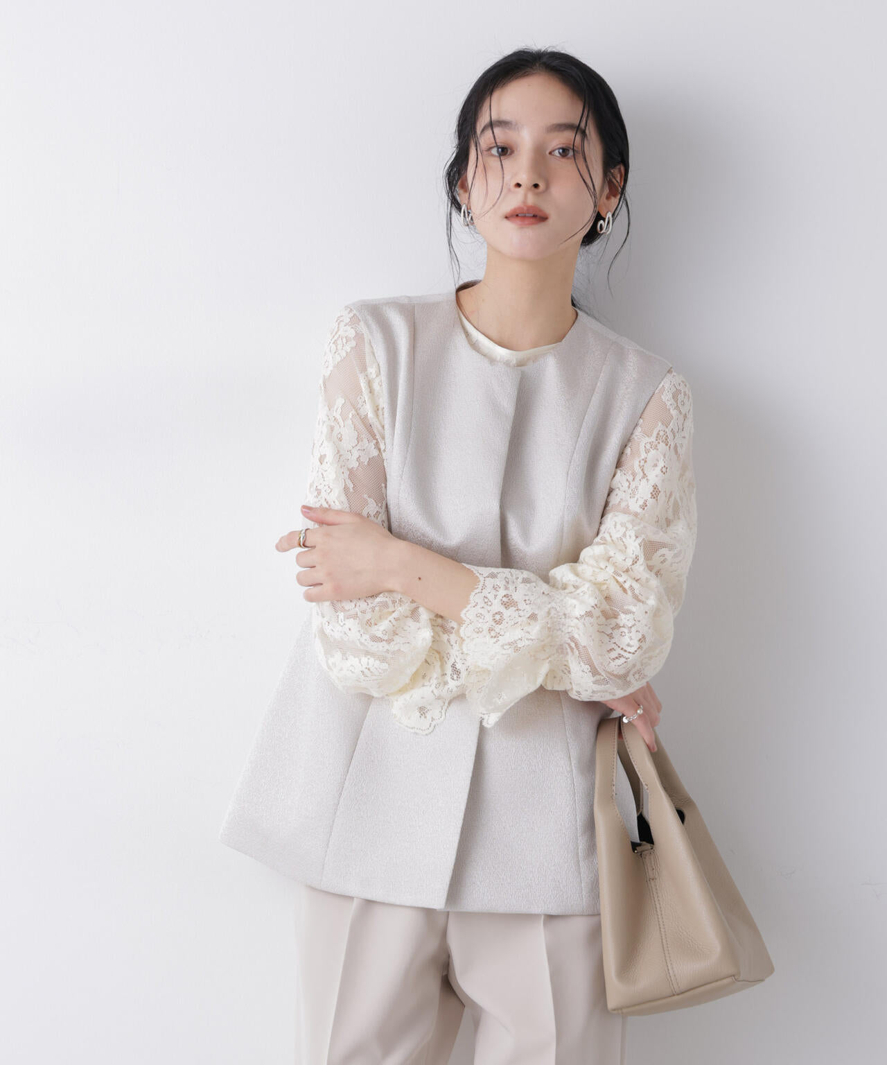 ジャガードペプラムジレ(セットアップ可)