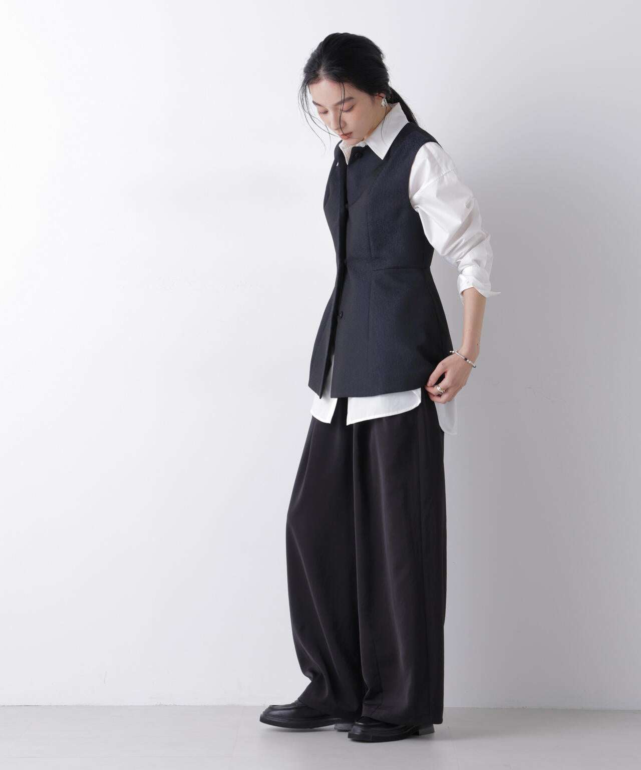 ジャガードペプラムジレ(セットアップ可)