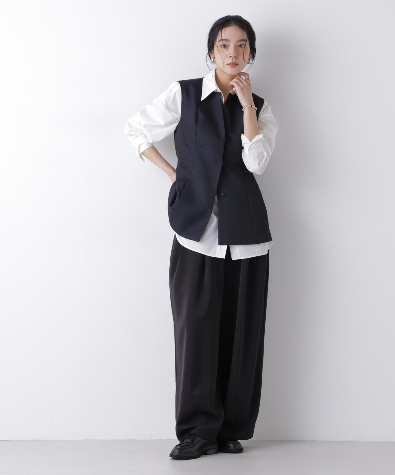 ジャガードペプラムジレ(セットアップ可)