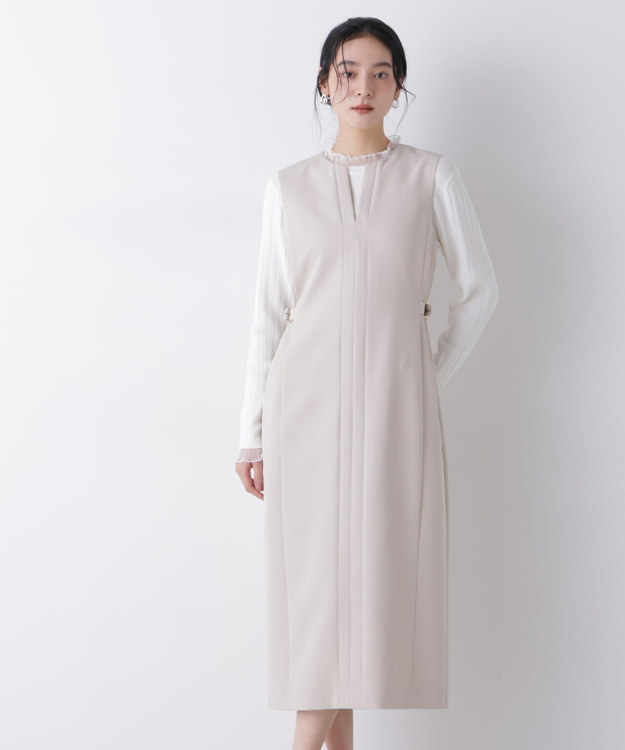 デイリーファンクション サイドベルトキーネックワンピース(セットアップ可)