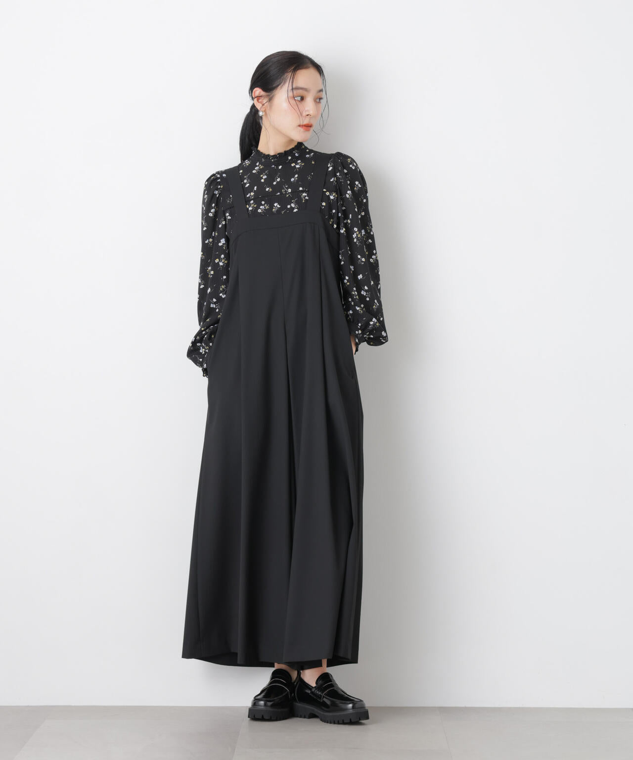 ワイドフレアサロペット