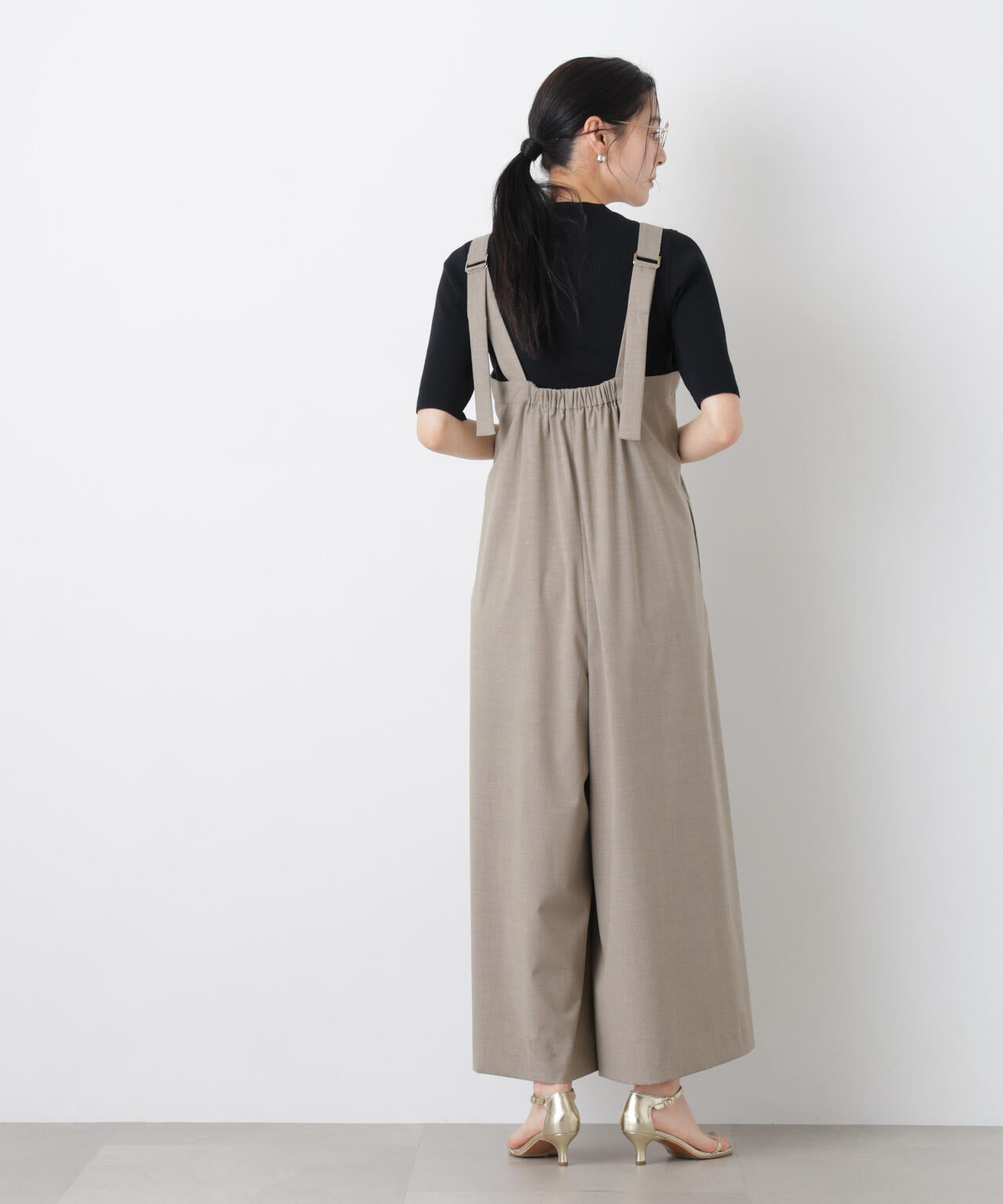 ワイドフレアサロペット