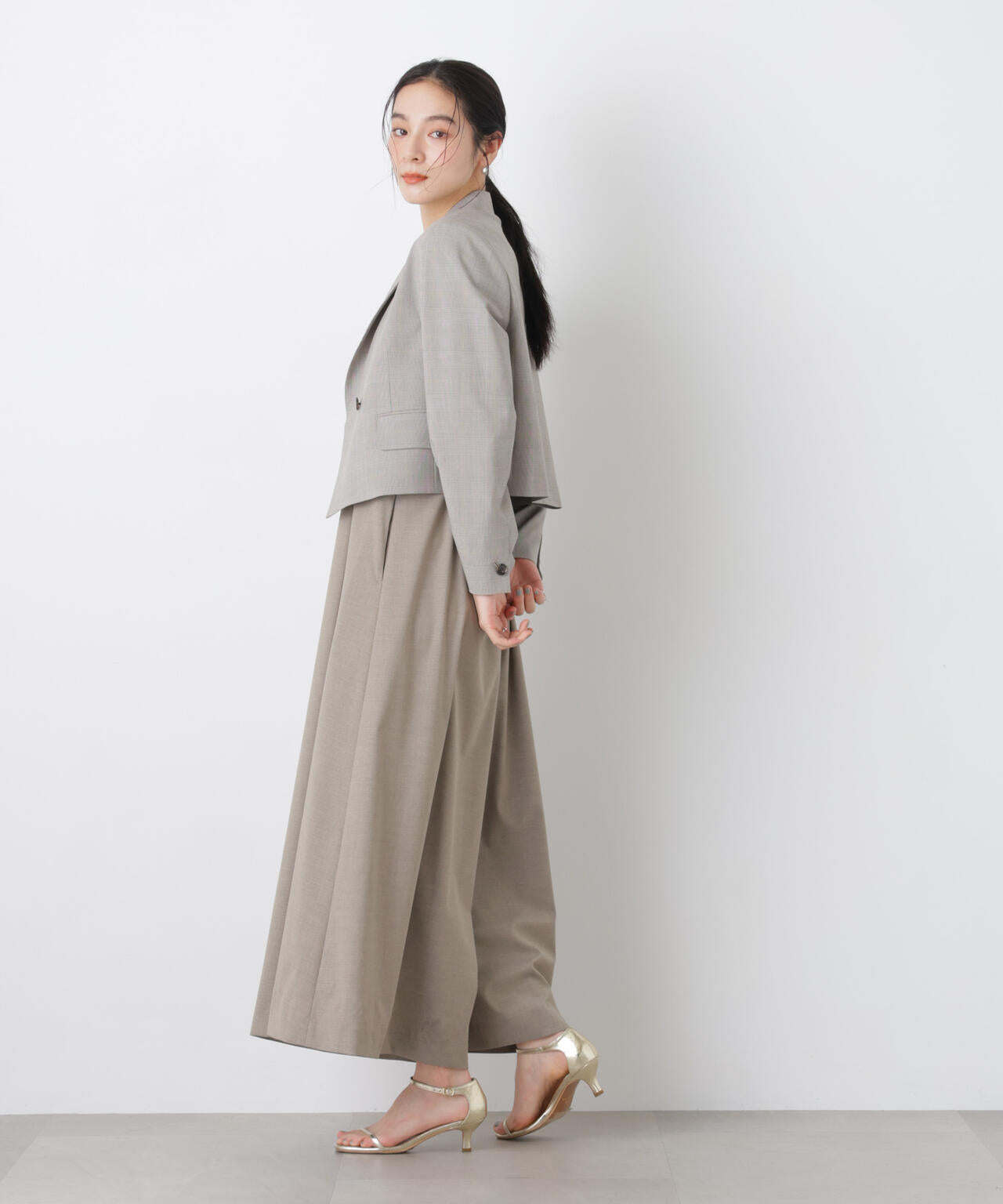 ワイドフレアサロペット