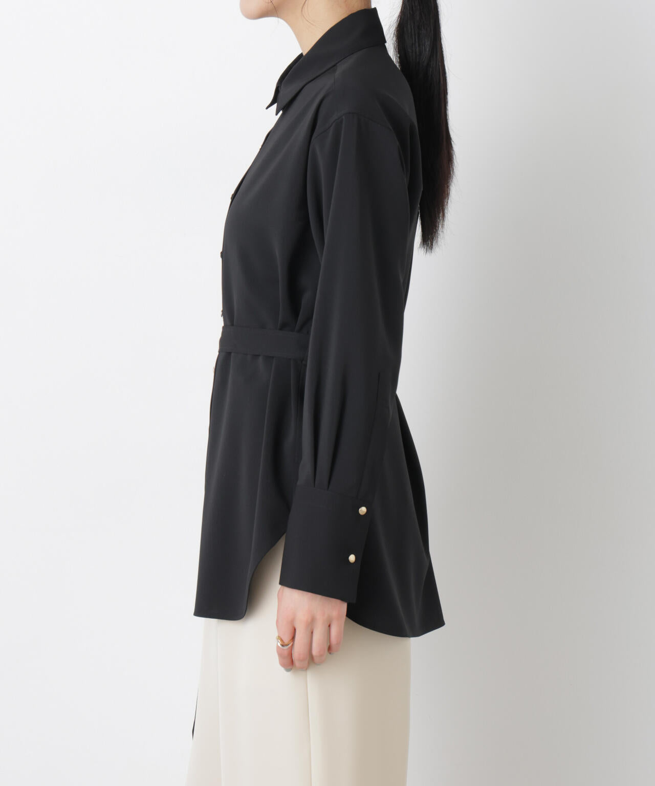 ハイツイストドライベルテッドロングシャツ(セットアップ可) | NANO