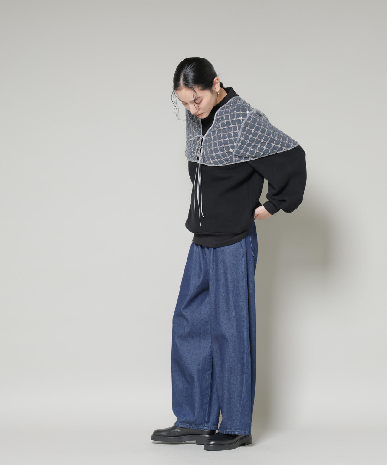 スパンコールビーズ刺繍ボレロストール