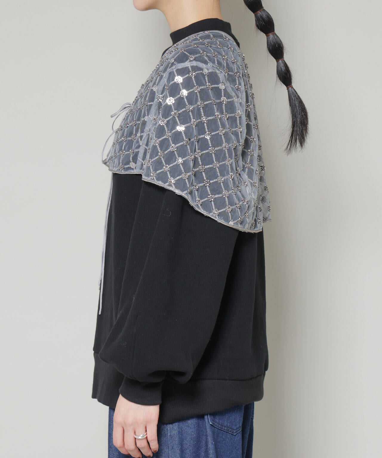 スパンコールビーズ刺繍ボレロストール