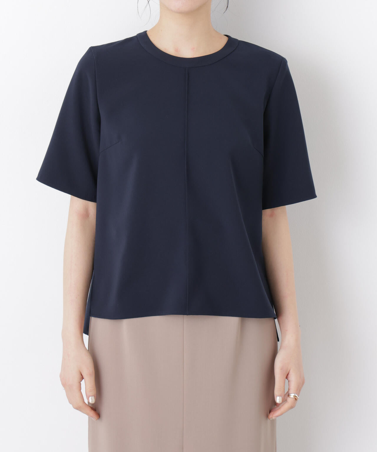 DressT/クルーネックハーフスリーブブラウス | NANO universe（ナノ
