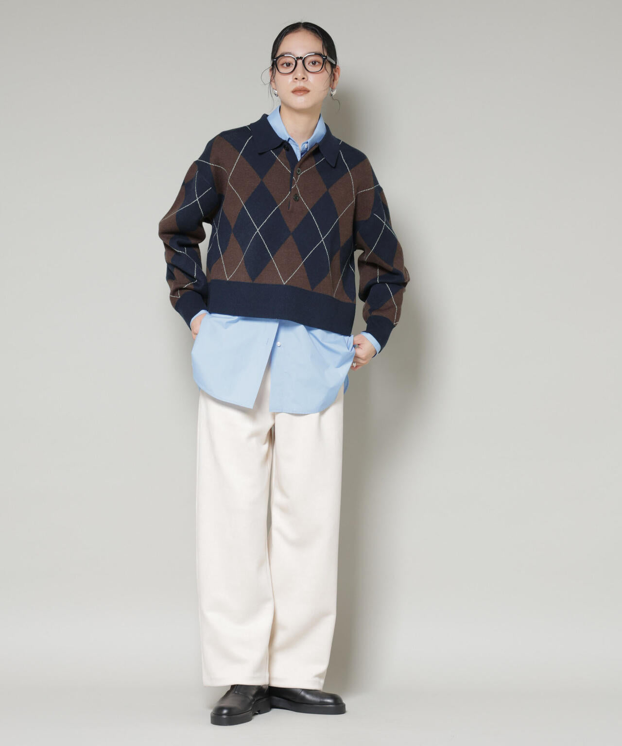 アーガイルワイドポロニット