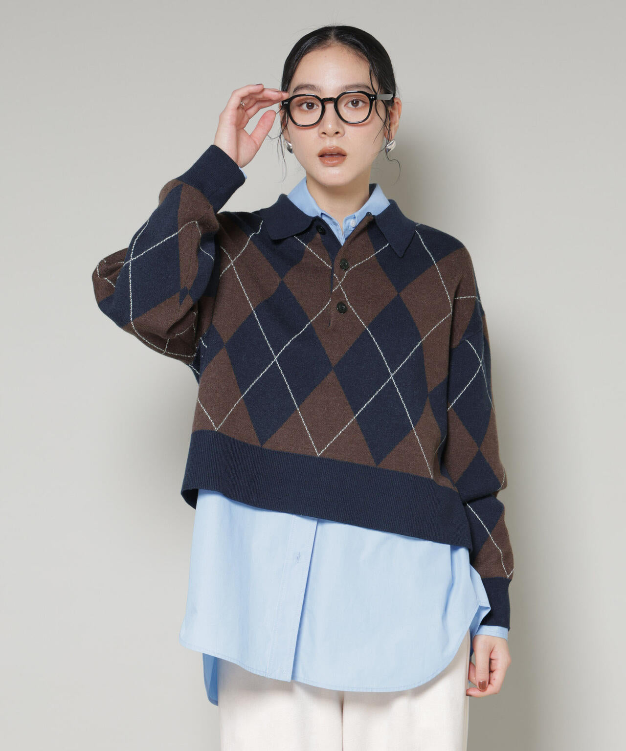 アーガイルワイドポロニット