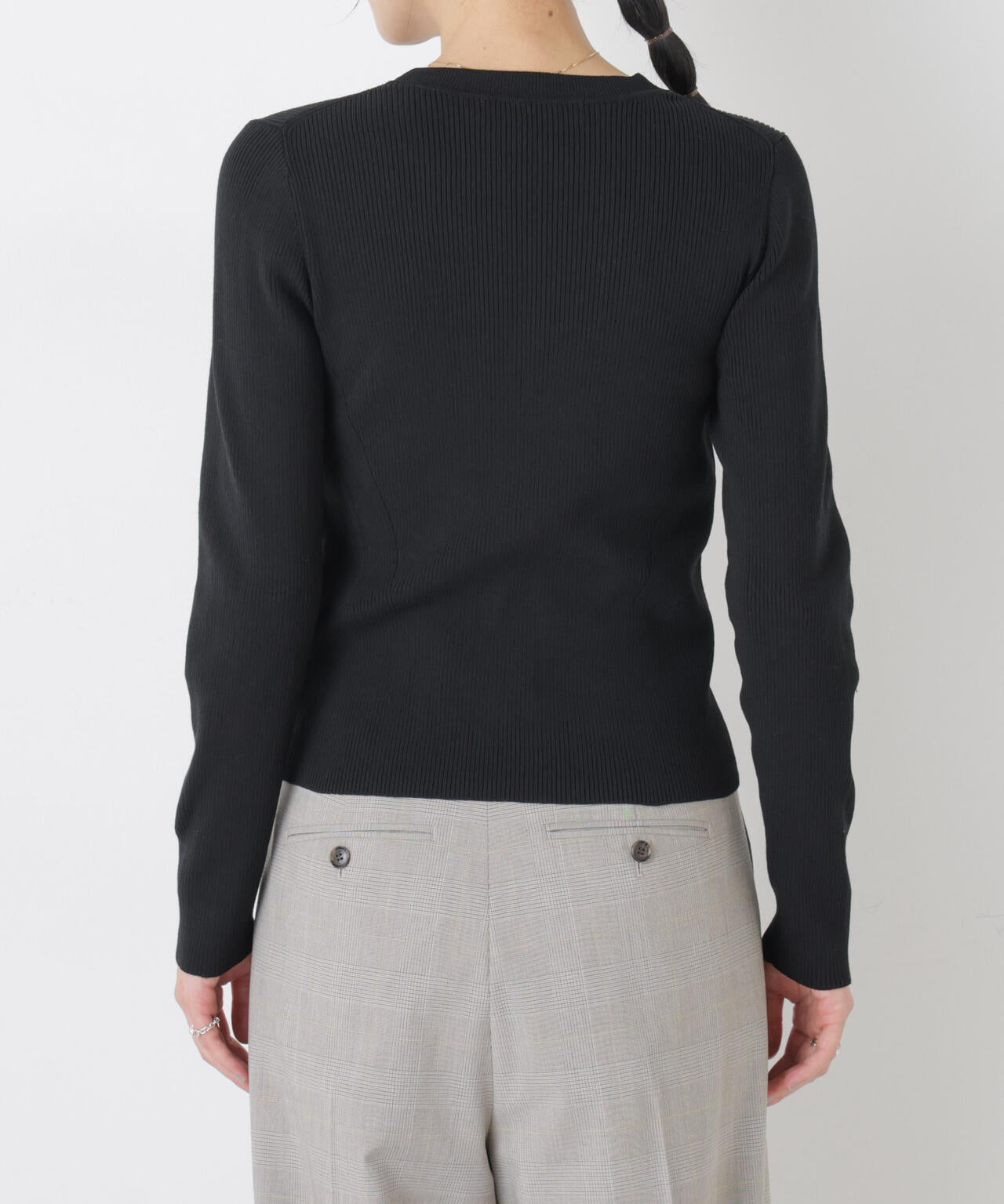 ウォッシャブルハイツイストVネックリブカーディガン