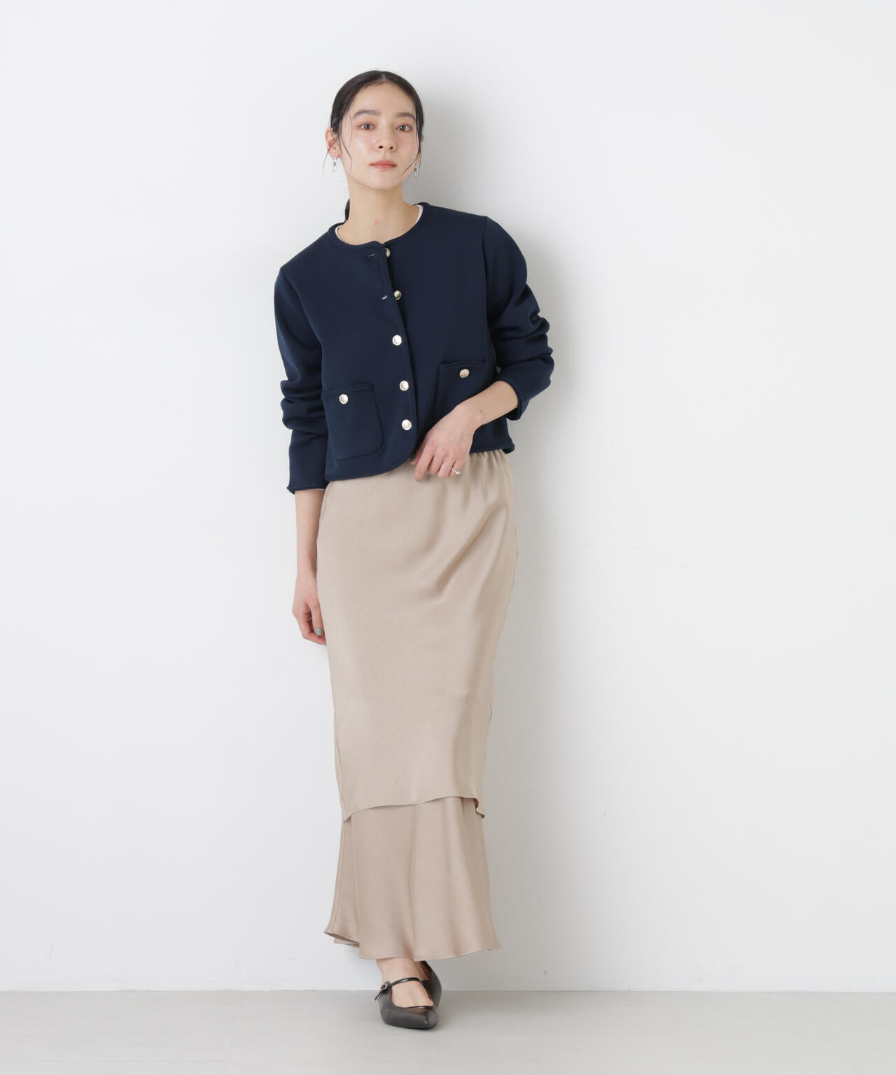 ゴールドボタンニットジャケット