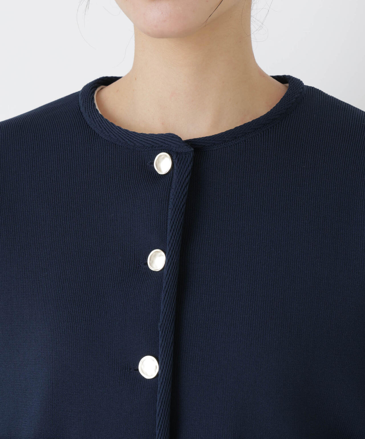 ゴールドボタンニットジャケット