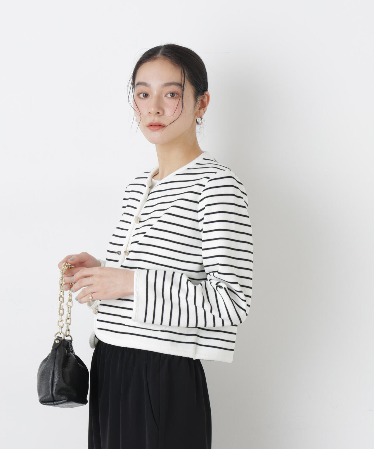 ゴールドボタンニットジャケット