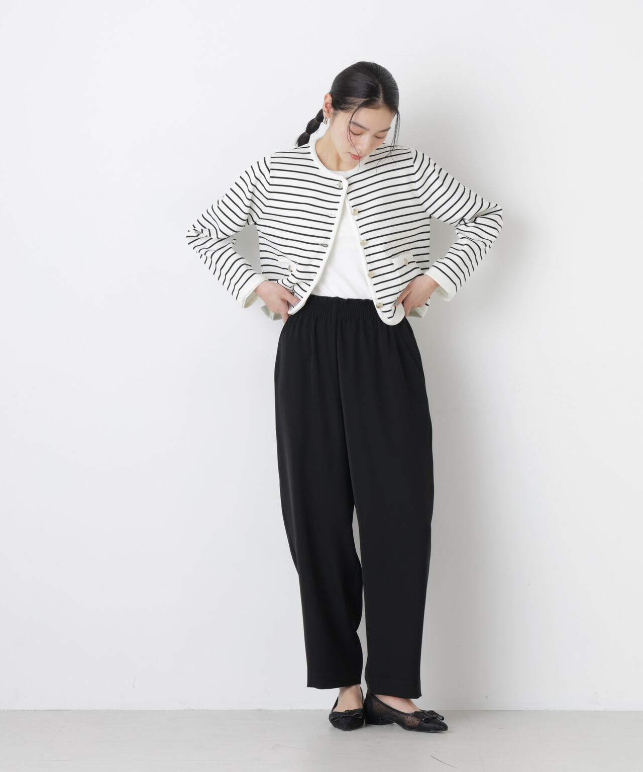 ゴールドボタンニットジャケット