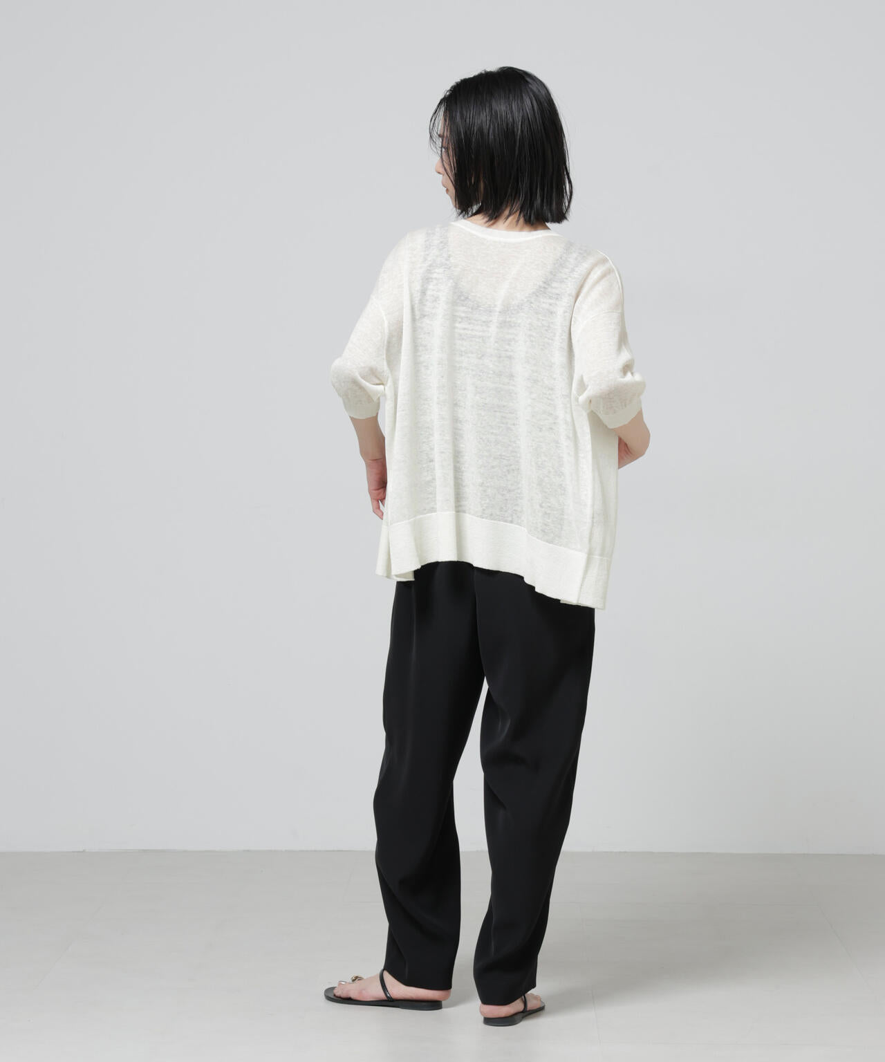 European Flax 2wayオーバーニットトップス