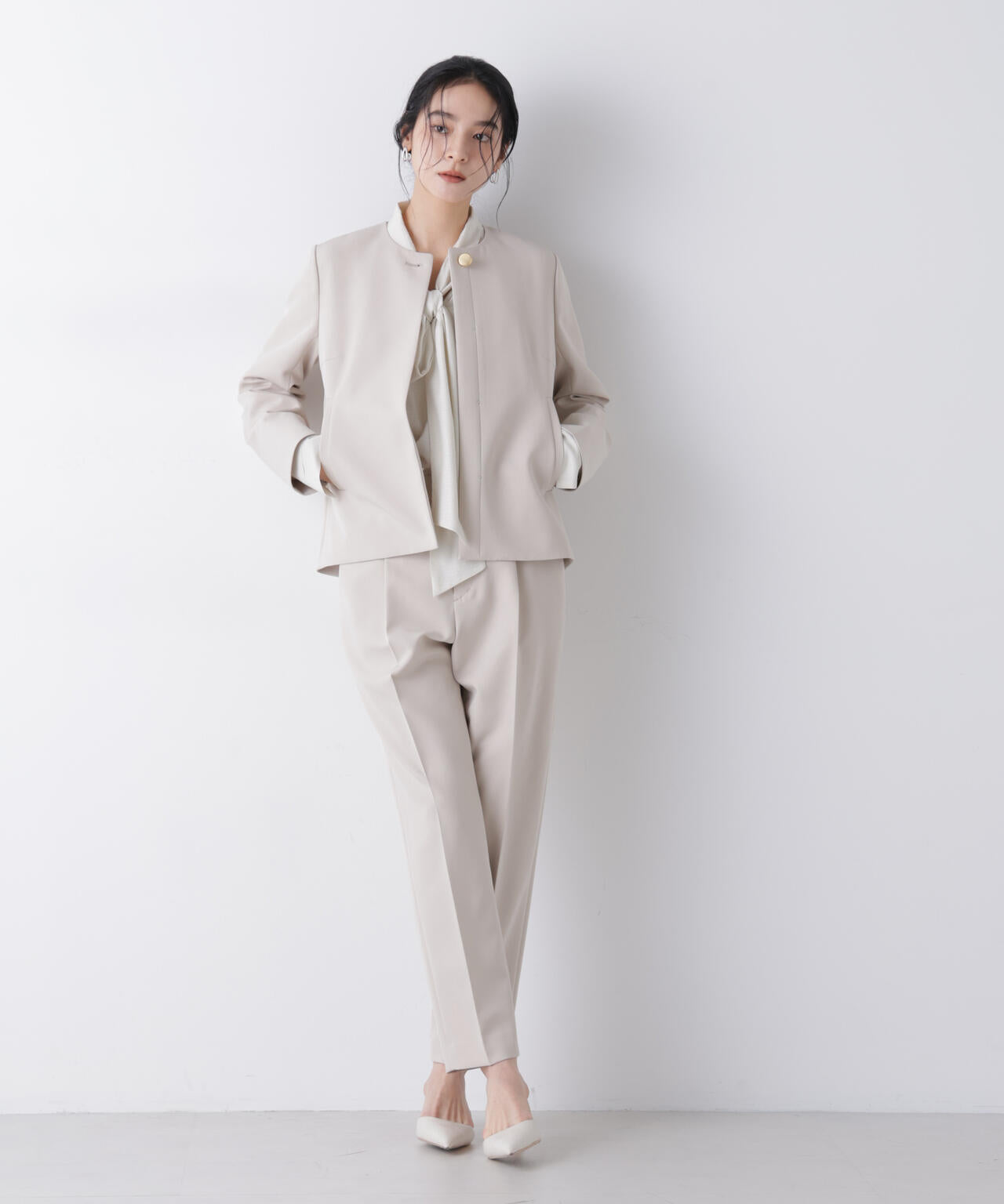 デイリーファンクション タックテーパードパンツ(セットアップ可)