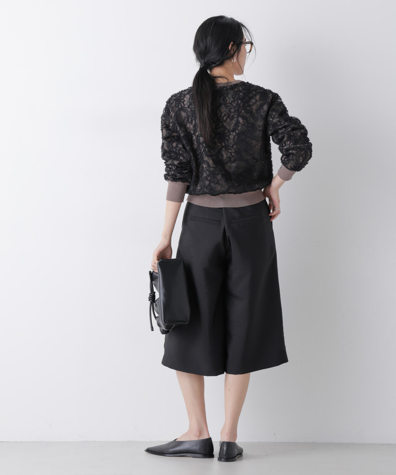 エアリーツイルボリュームキュロットパンツ