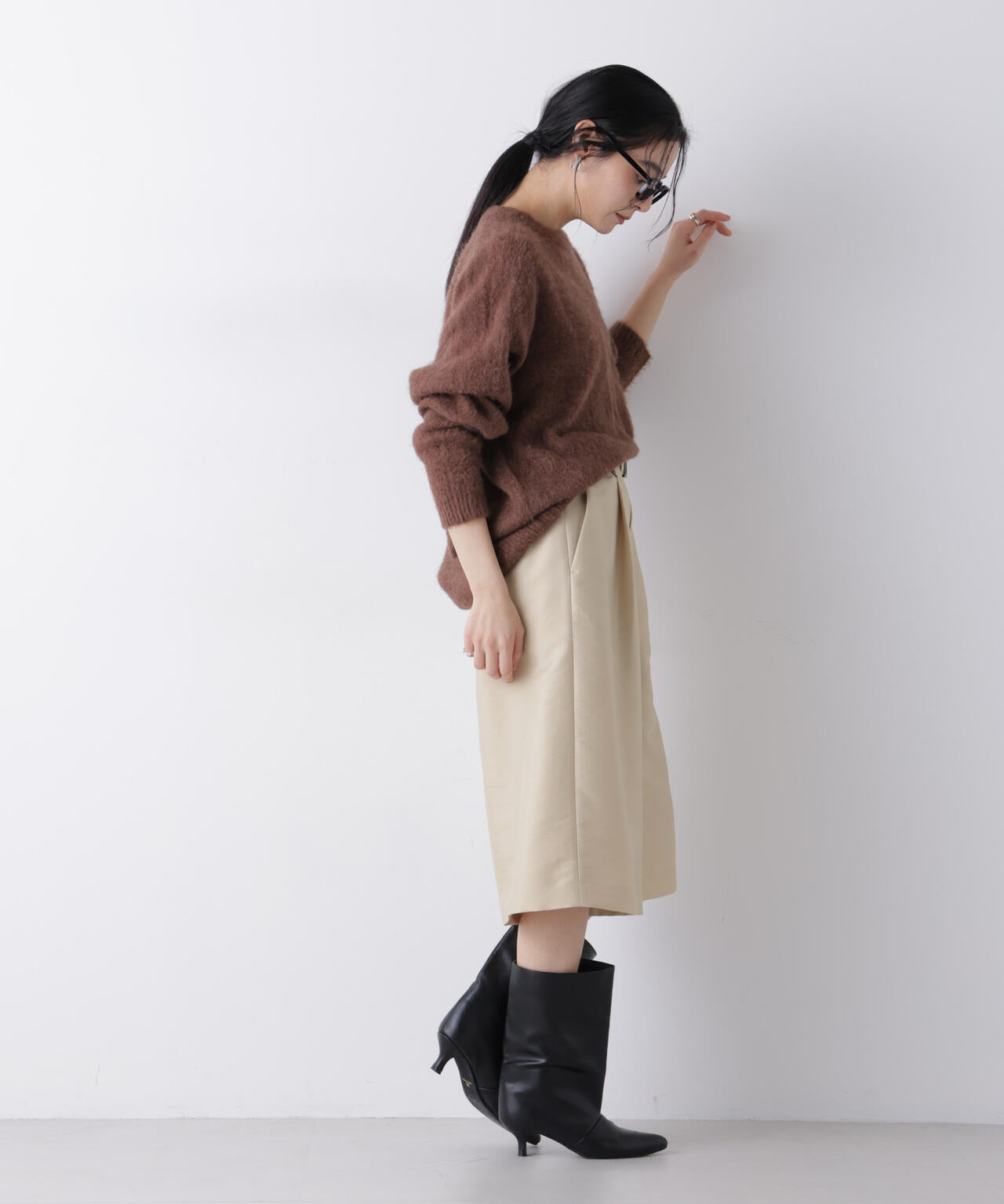 エアリーツイルボリュームキュロットパンツ