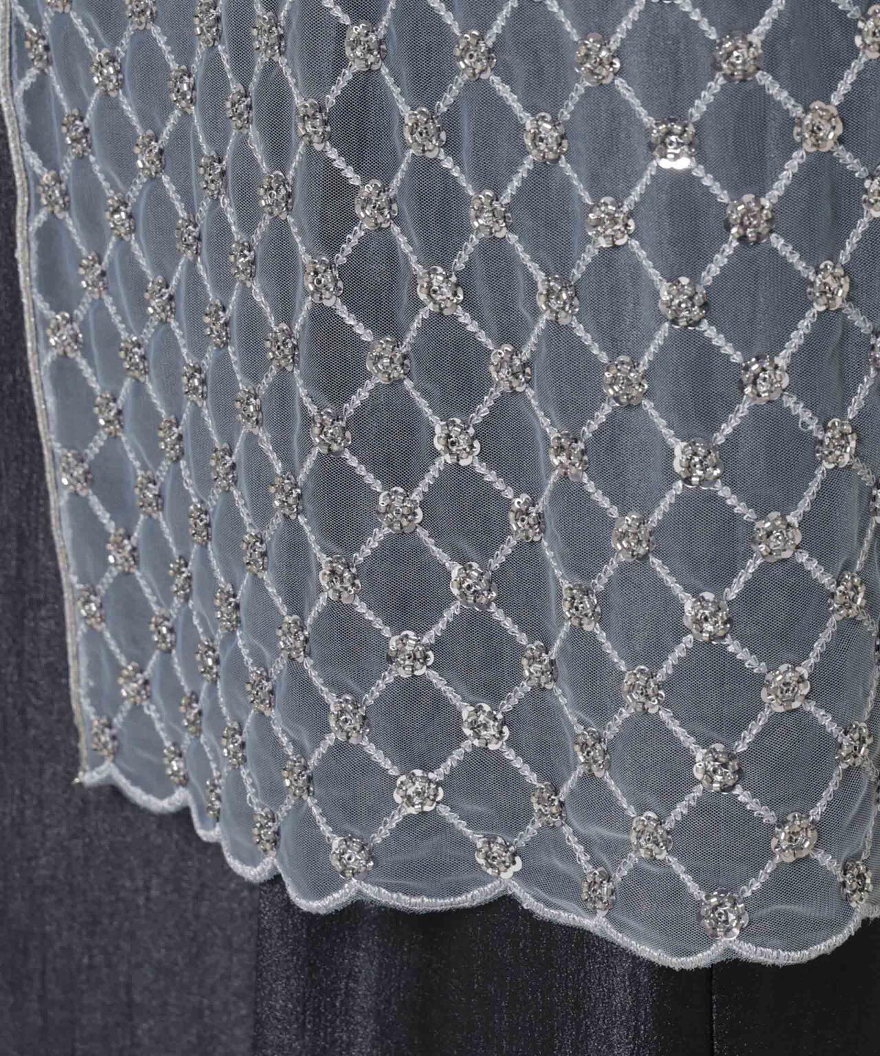 スパンコールビーズ刺繍ラップスカート