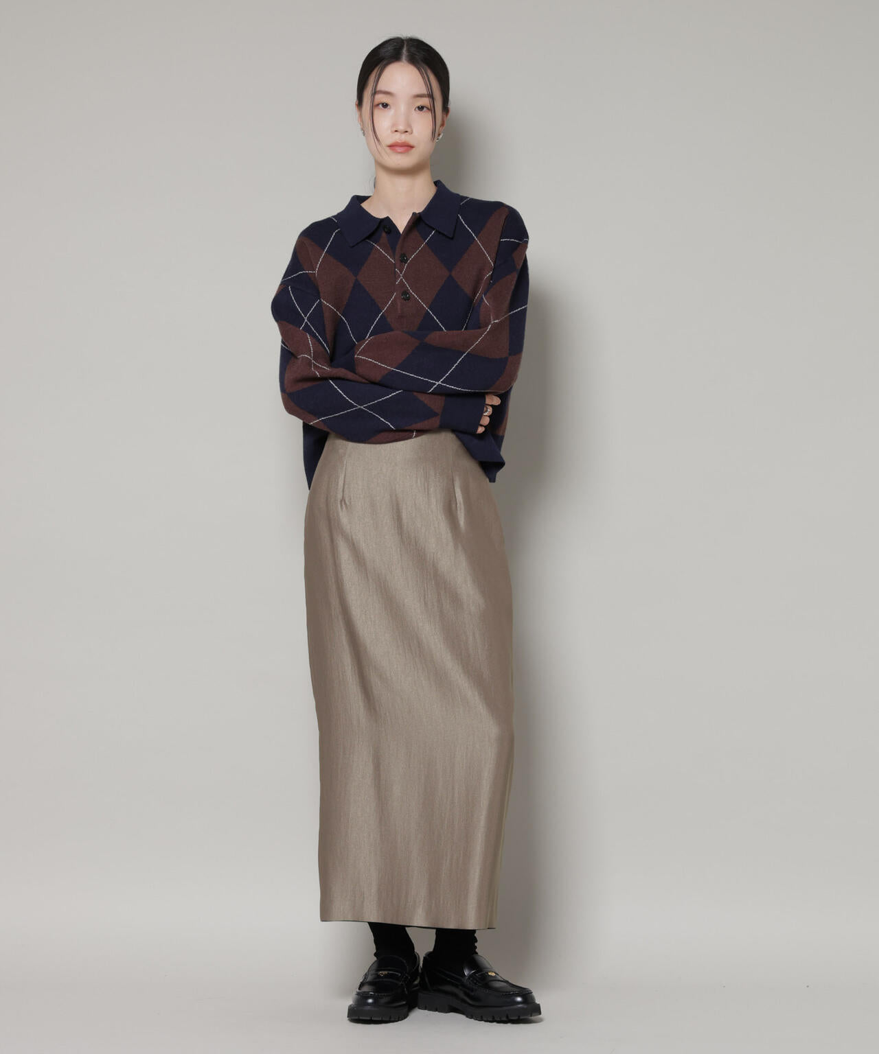 ブライトツイルサテンタイトスカート