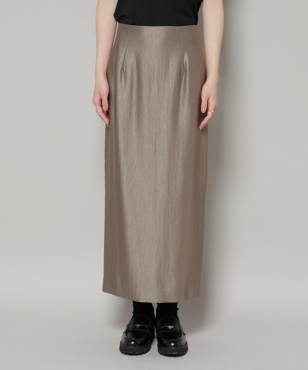 ブライトツイルサテンタイトスカート | NANO universe（ナノ