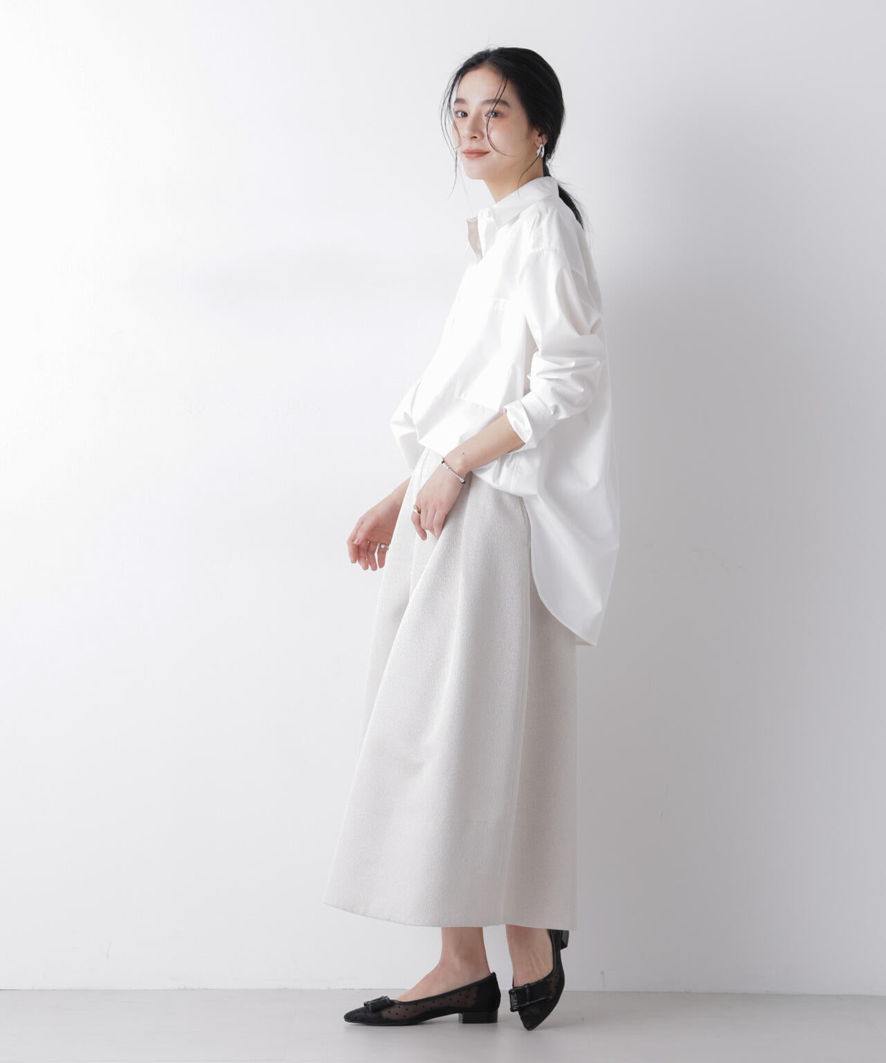 ジャガードボリュームタックスカート(セットアップ可)