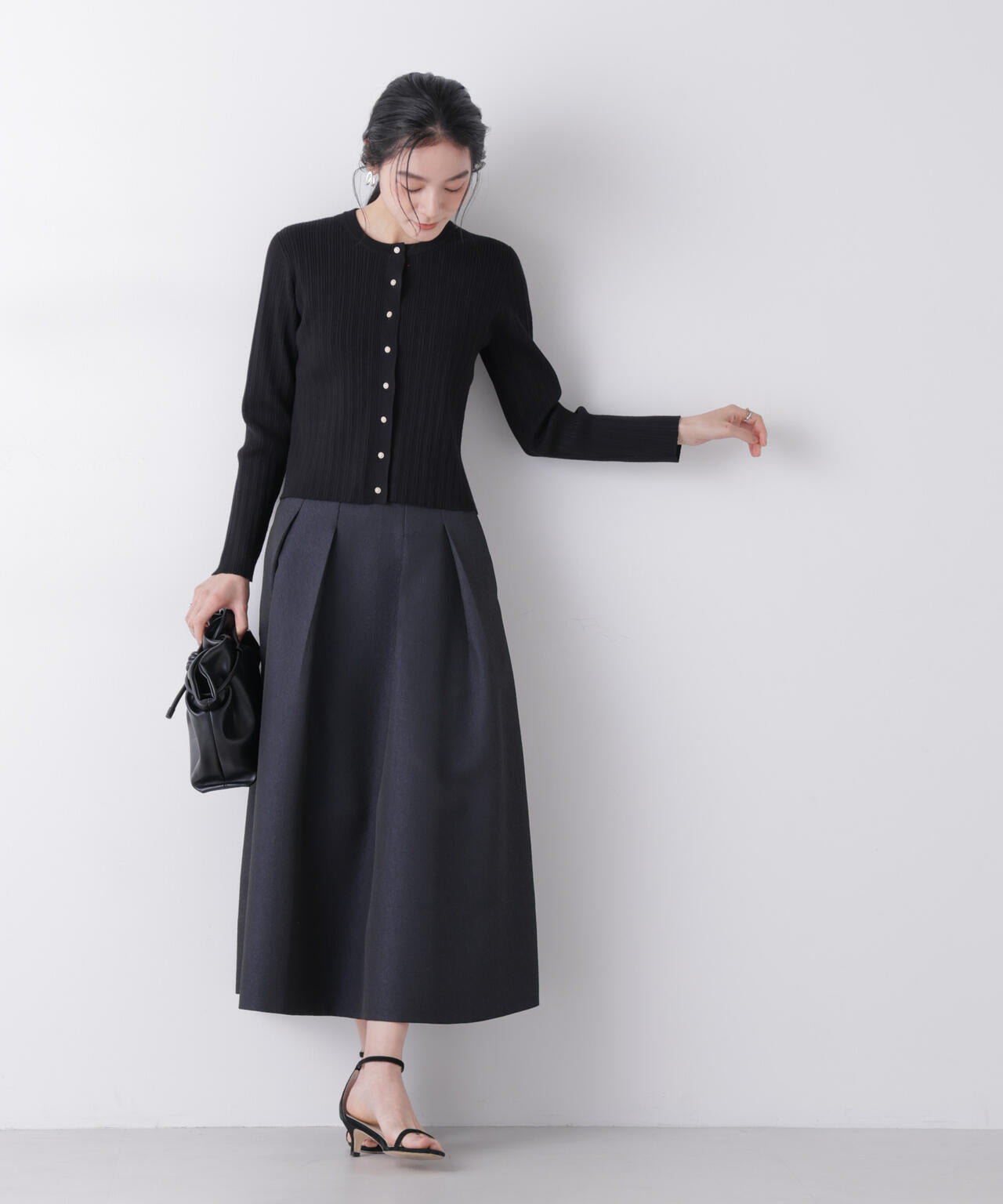 ジャガードボリュームタックスカート(セットアップ可)