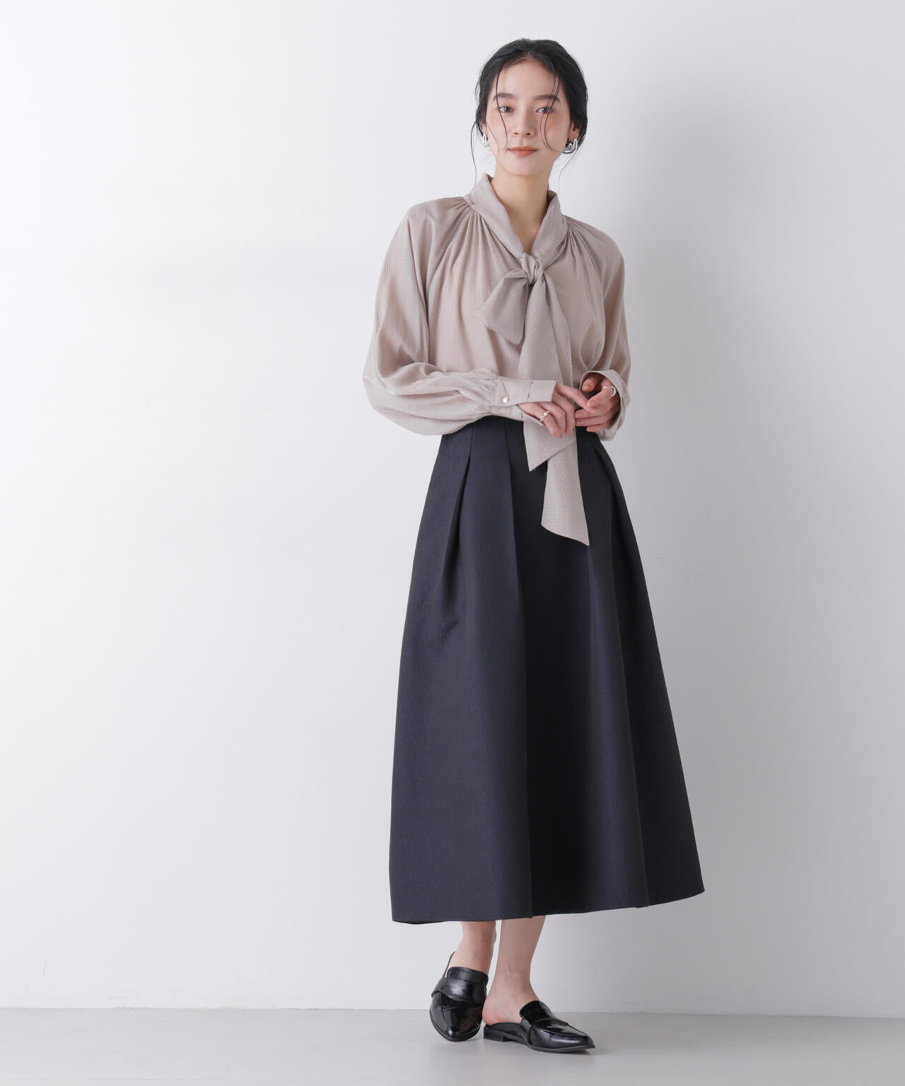 ジャガードボリュームタックスカート(セットアップ可)