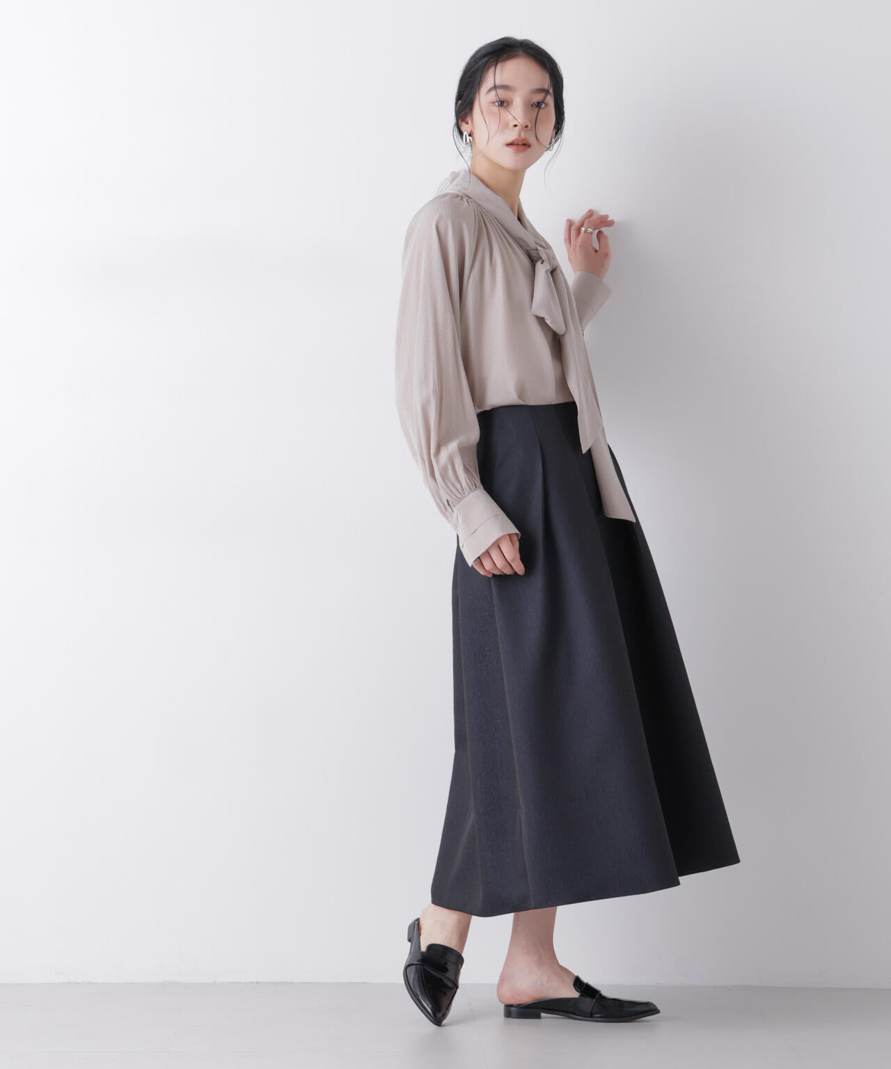 ジャガードボリュームタックスカート(セットアップ可)