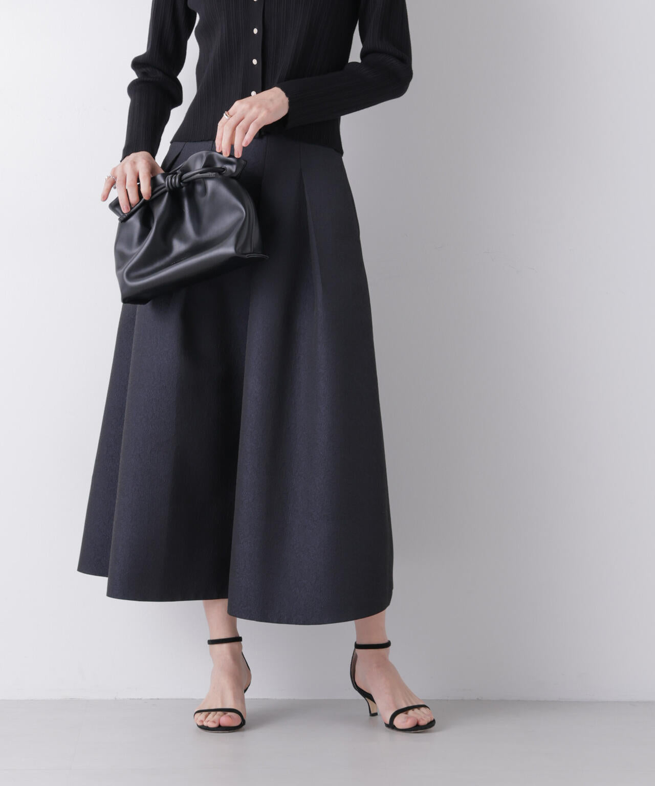 ジャガードボリュームタックスカート(セットアップ可)