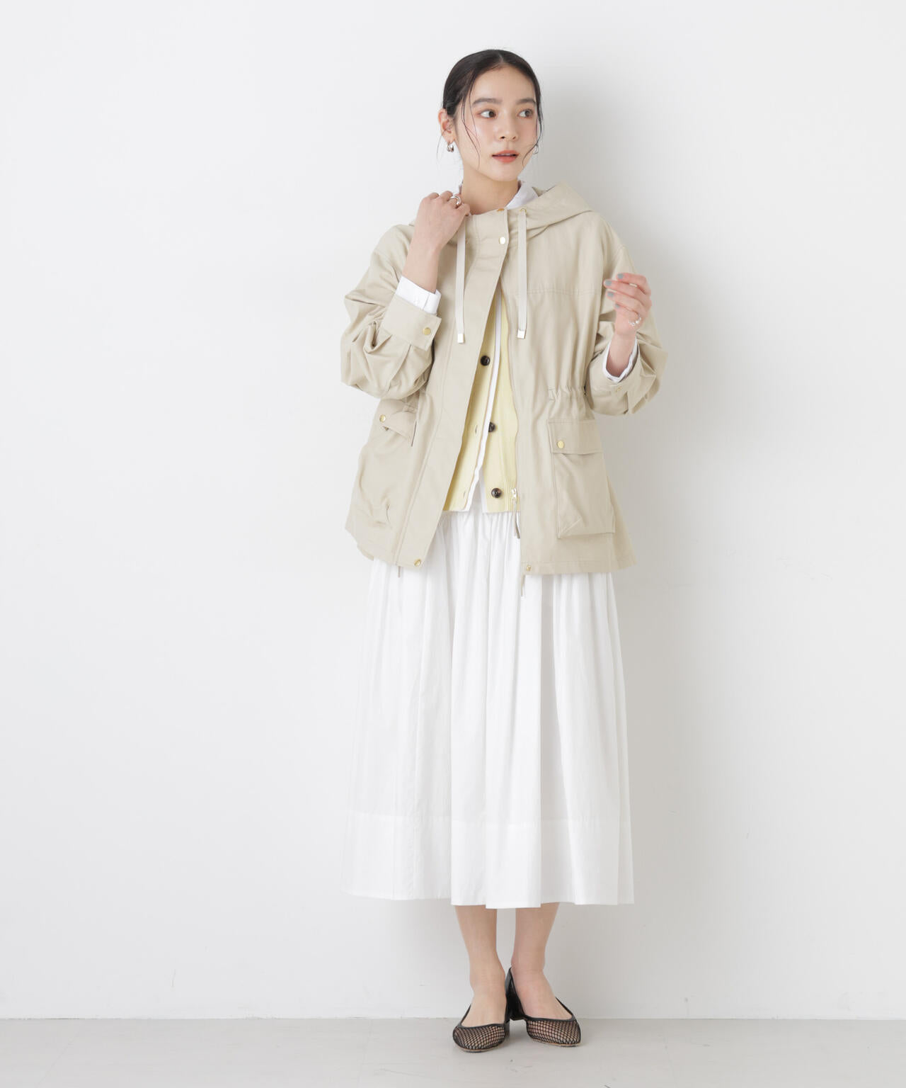 ローギャザーミディスカート