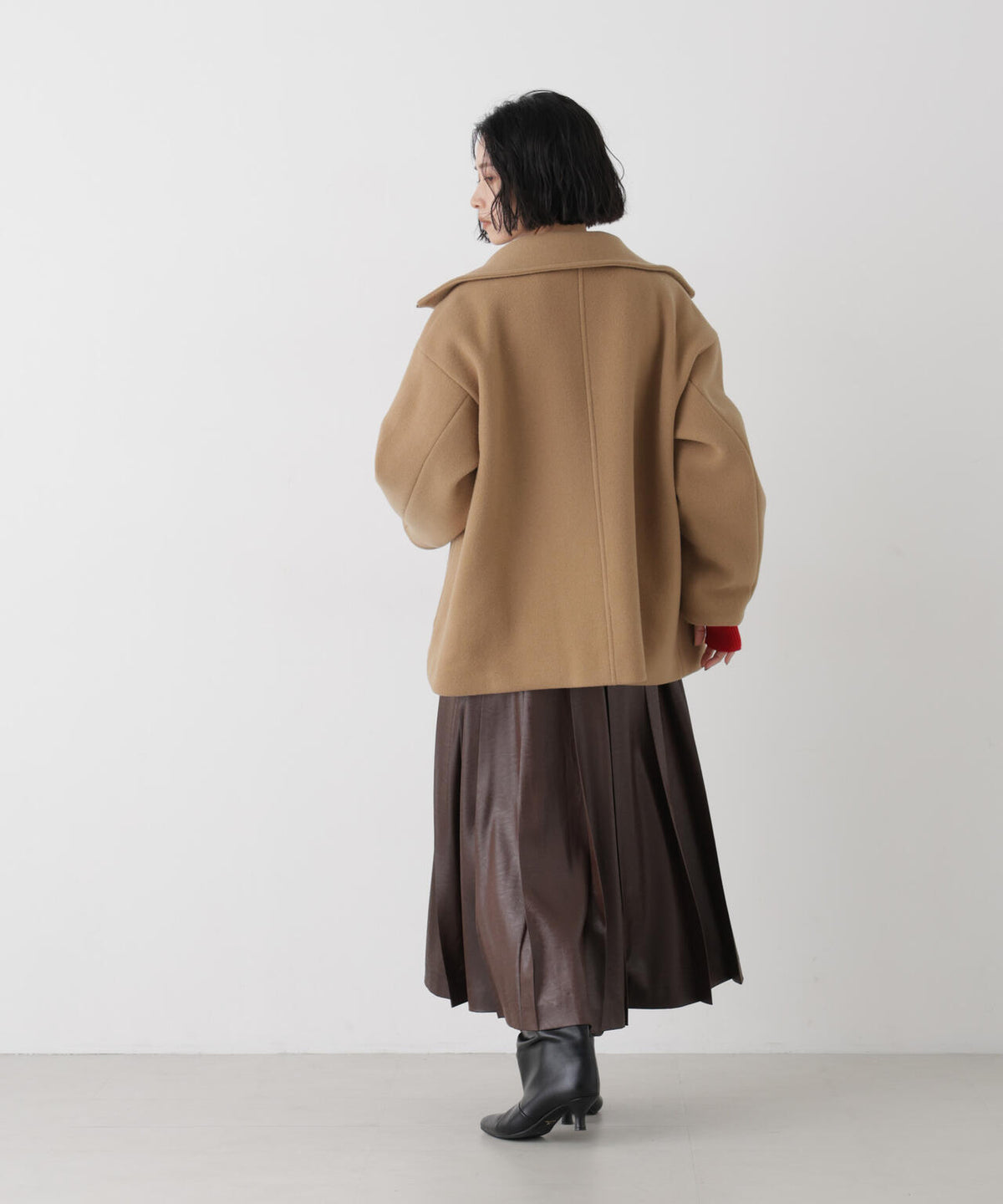 ウールパイルスタンドジップコート