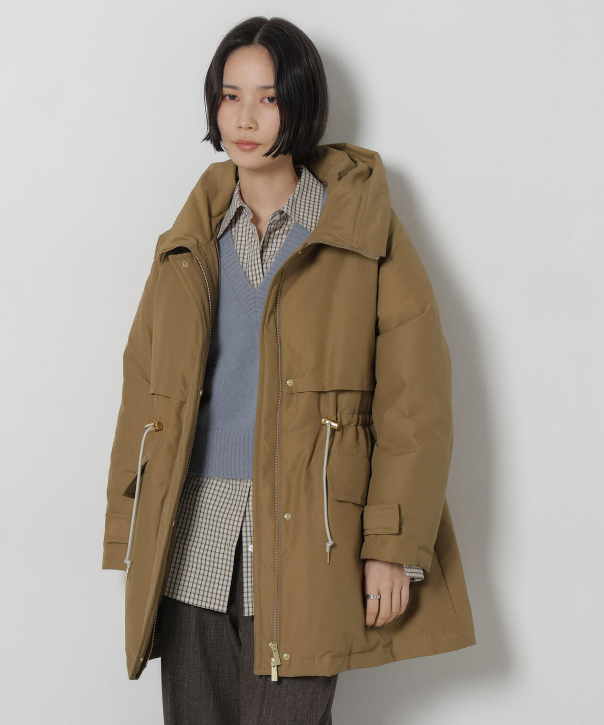 「西川ダウン(R)」ウエストドロストフードダウン