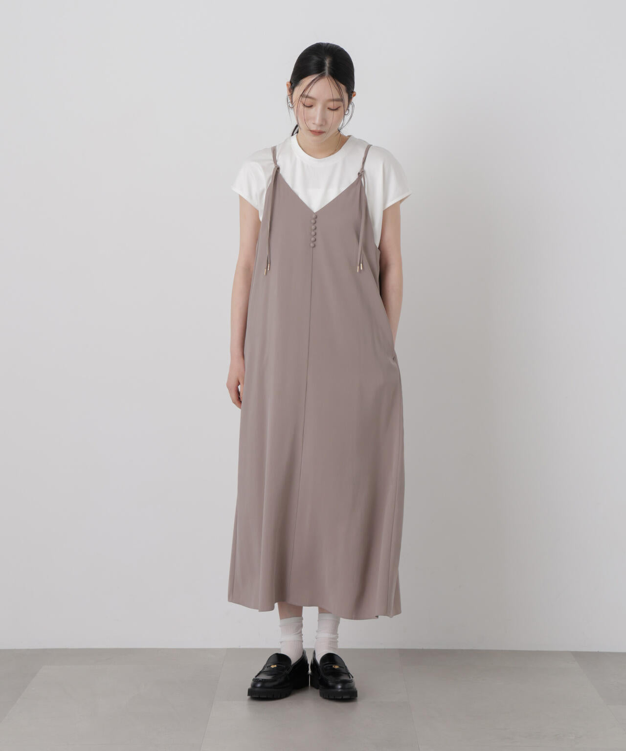フィブリルピーチキャミワンピース