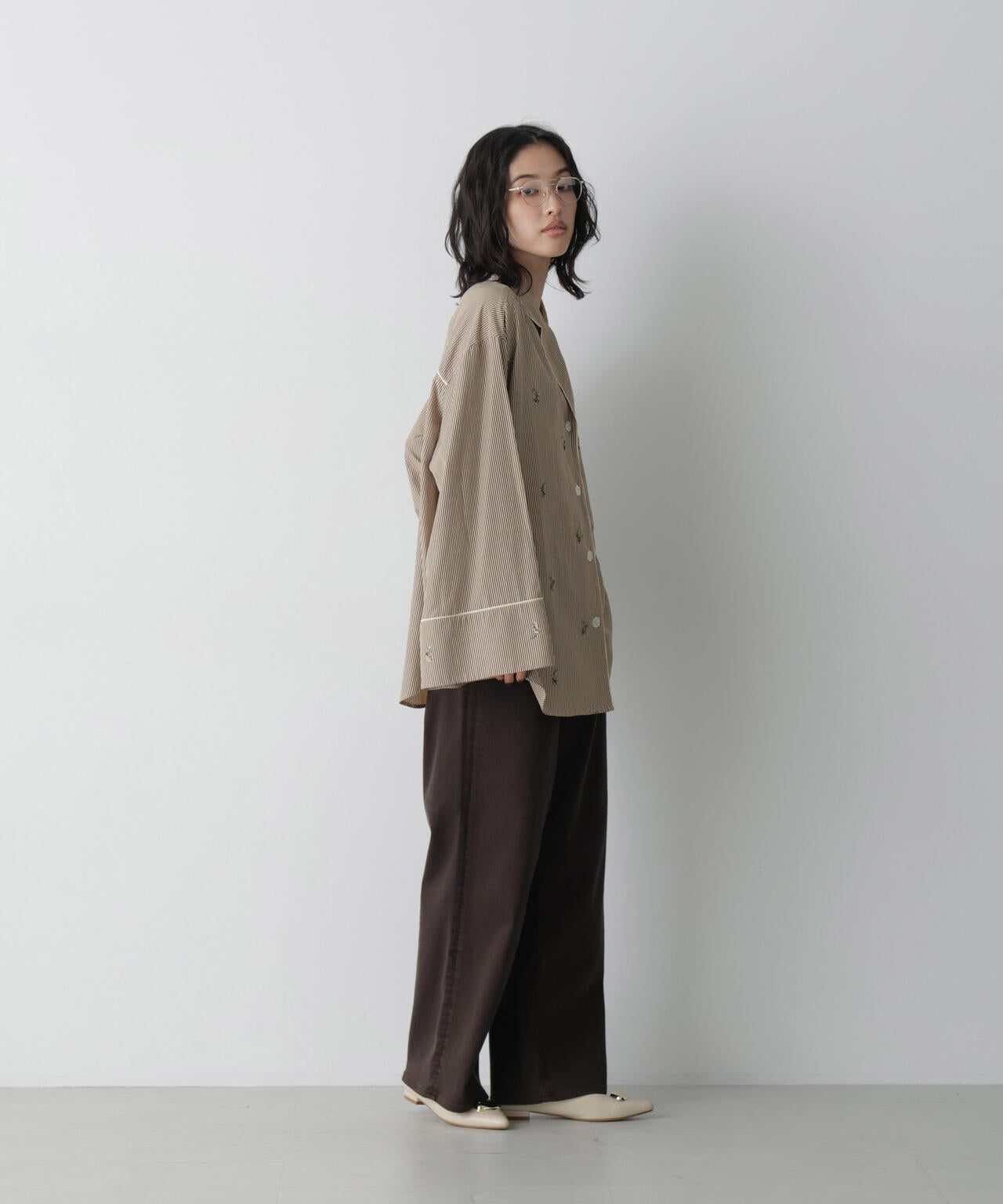 「STEVELOUR」フラワーモチーフスリーピーシャツ(セットアップ可)