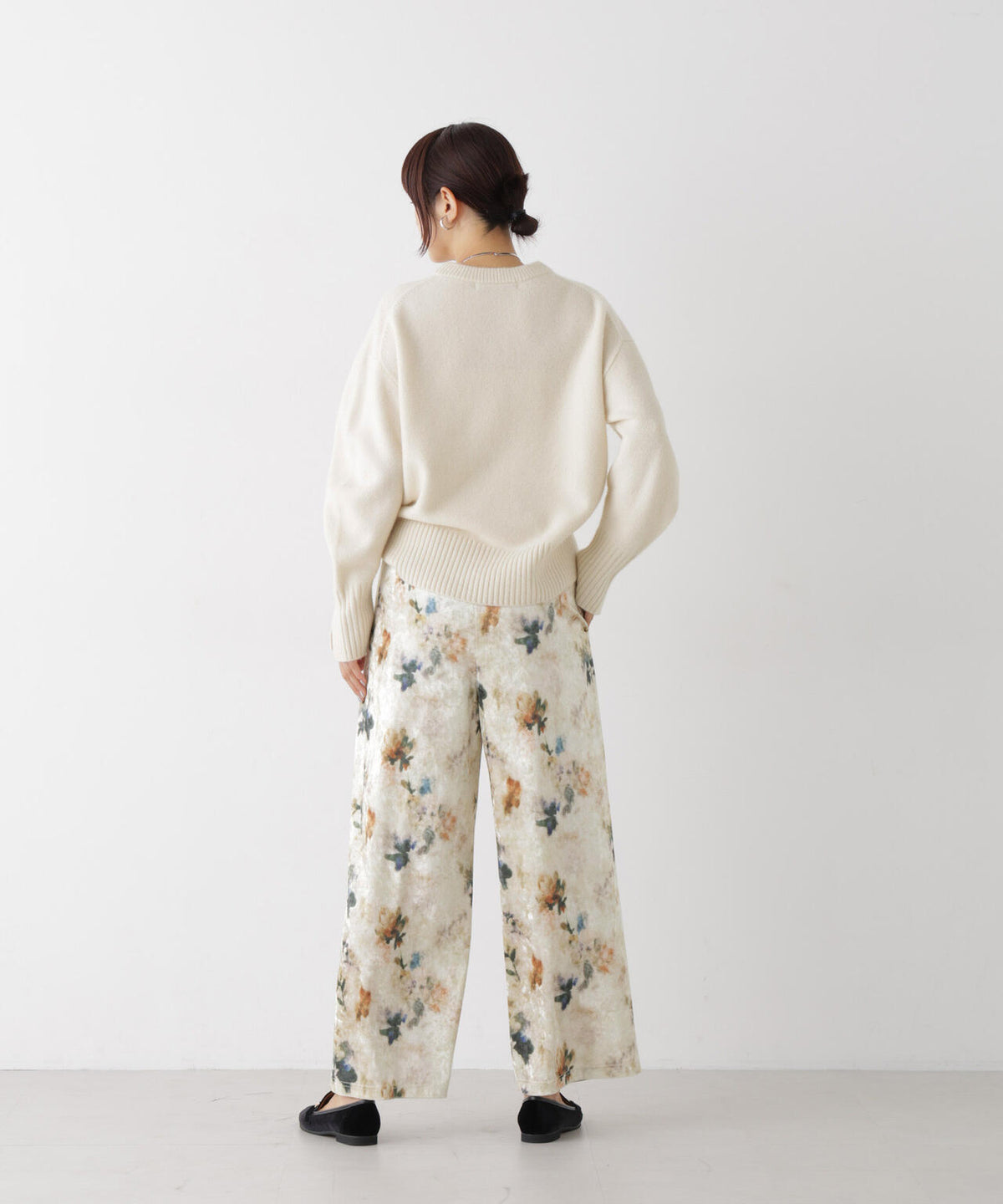 AQUAウールカシミヤクルーネックニットプルオーバー