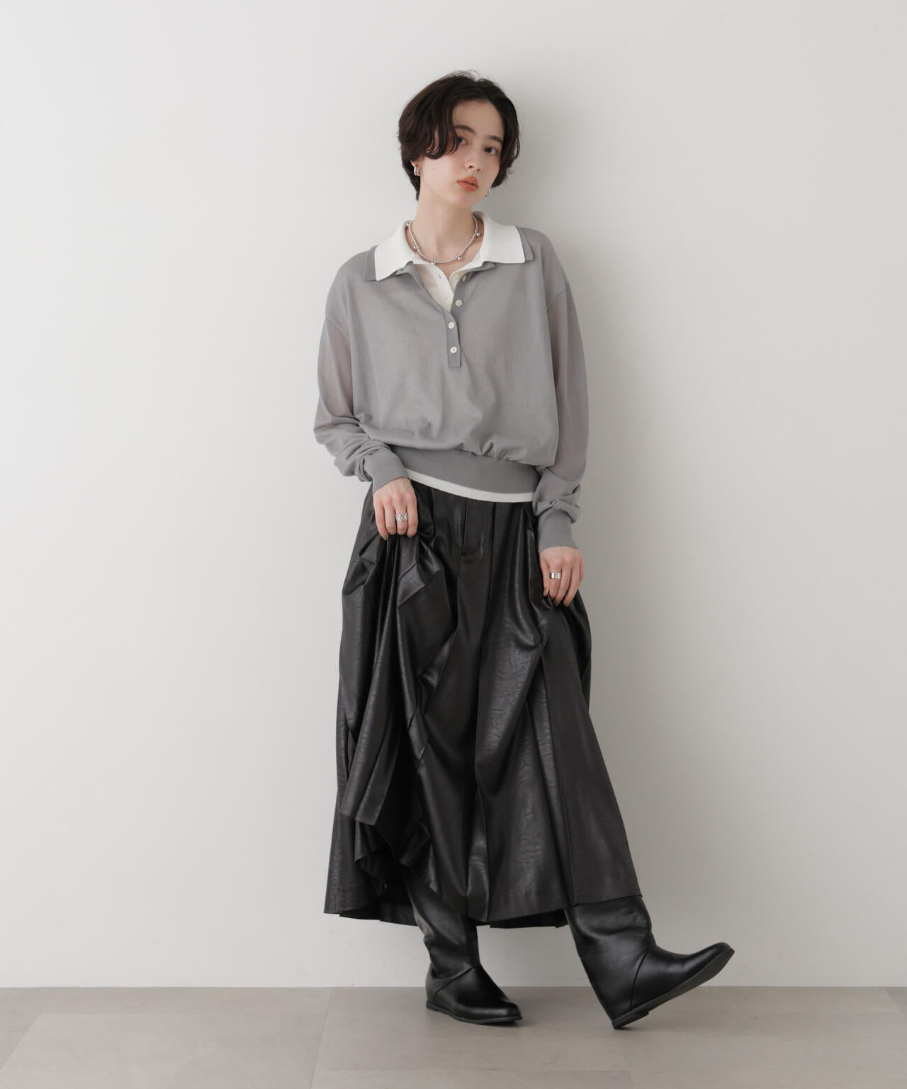 レイヤードライクシアーポロニット